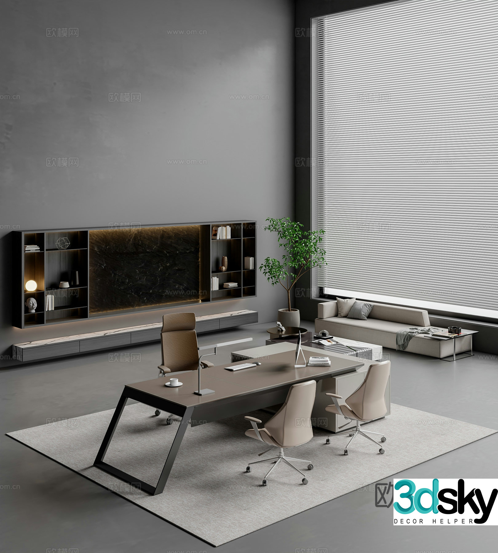 Modern office desk chair 3d model