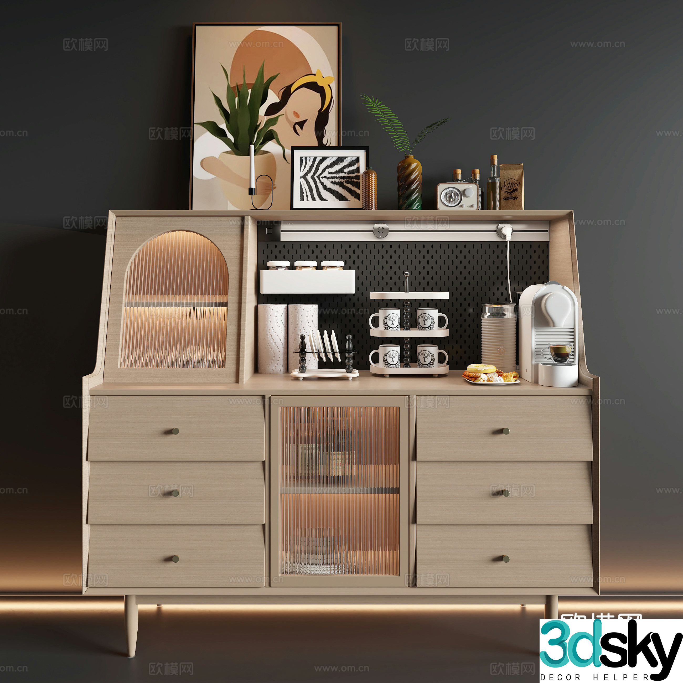 Modern sideboard 3D model