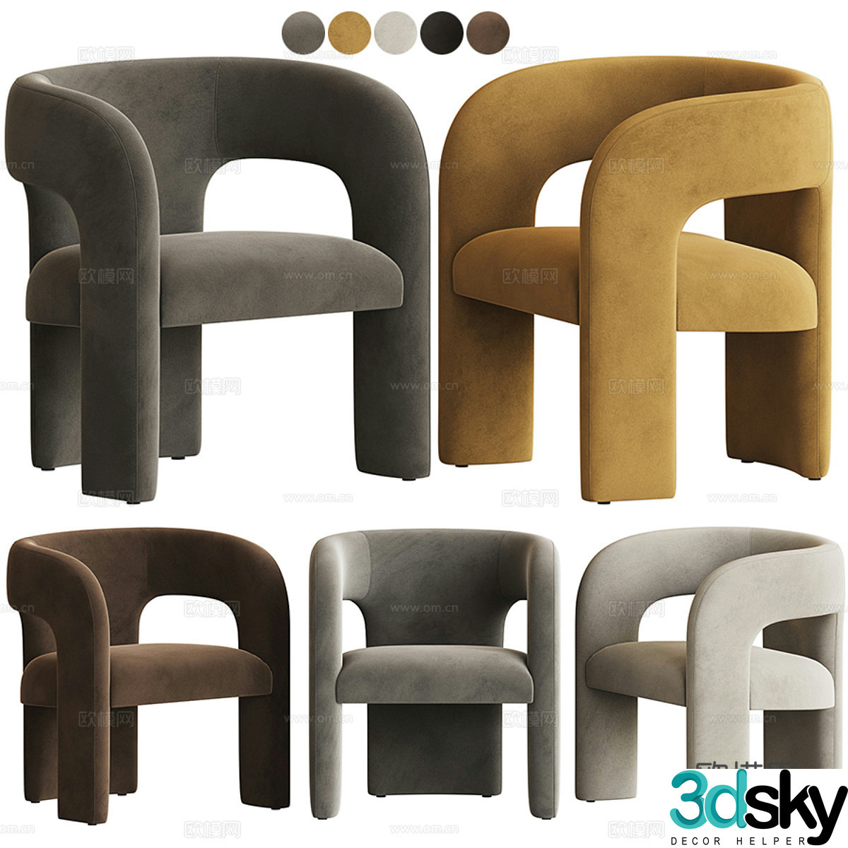 Modern Dunloe Chair 3d Model