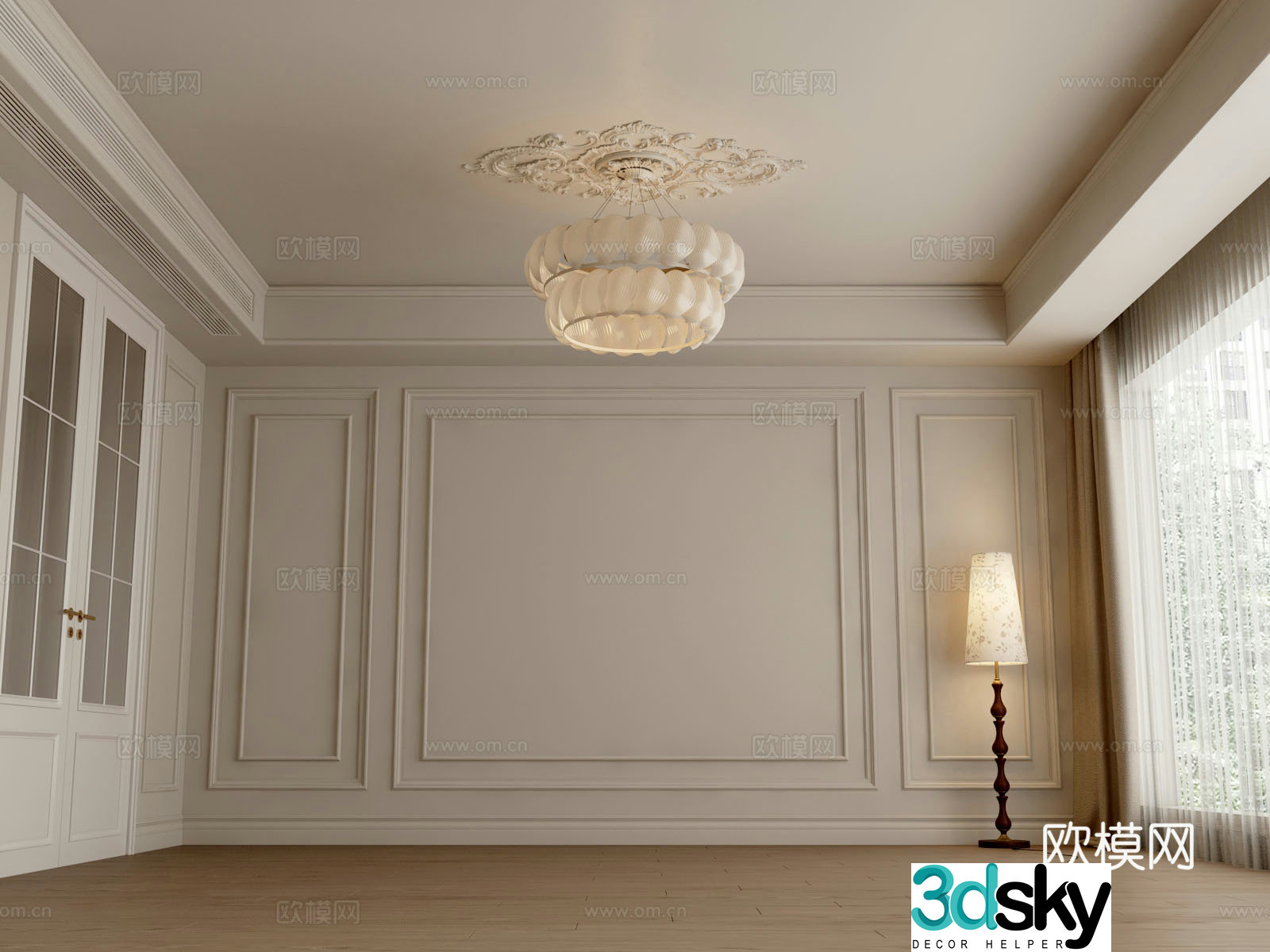 French ceiling chandelier 3d model