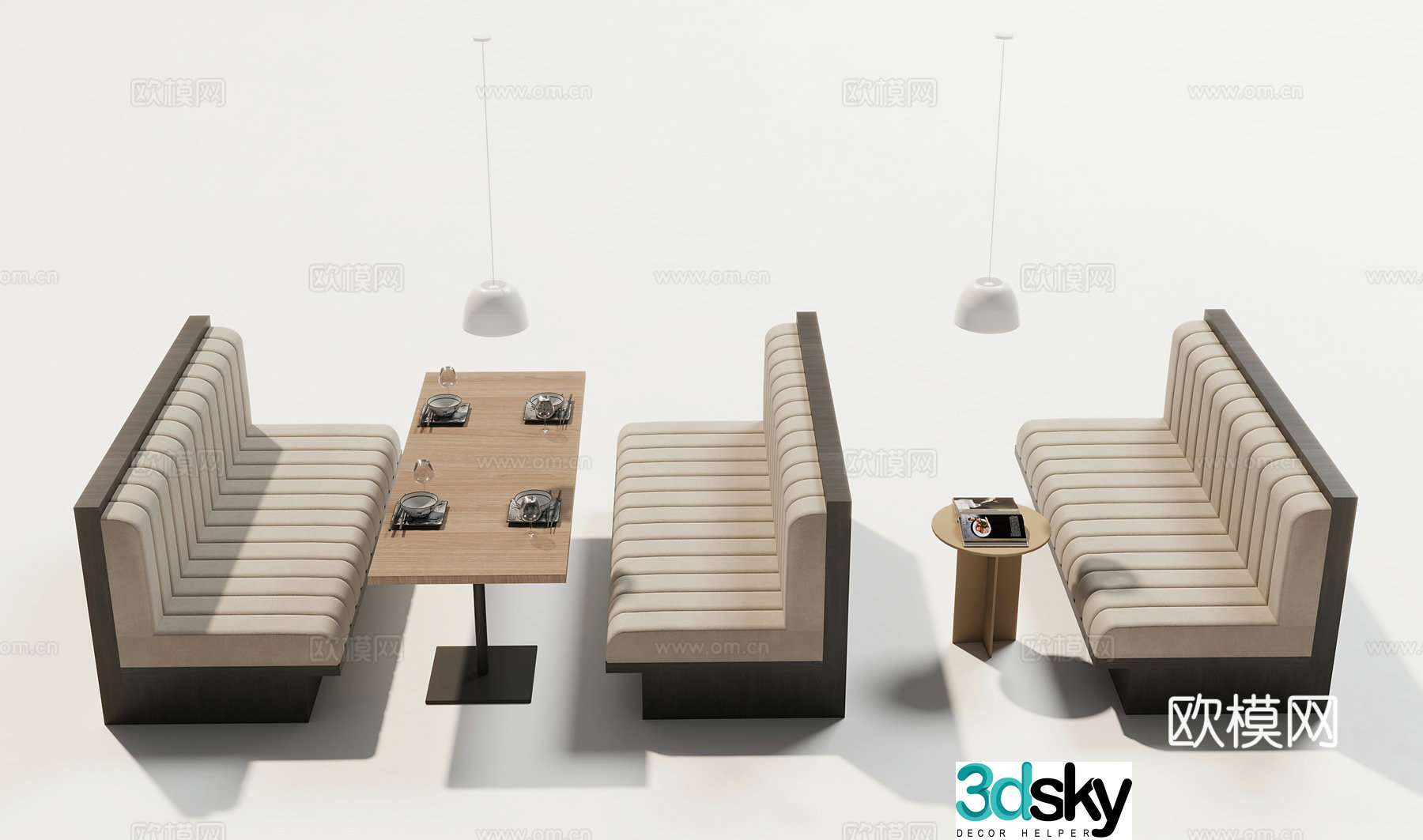 Table and chair locker sofa 3d model