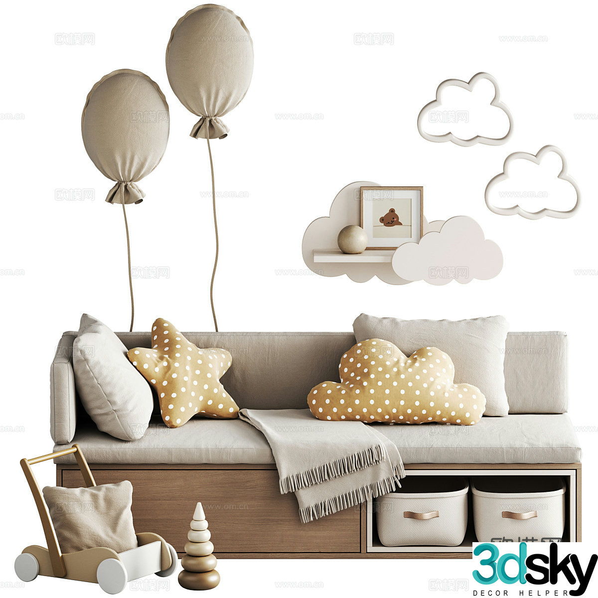 Children’s decorative seat cushion 3d model