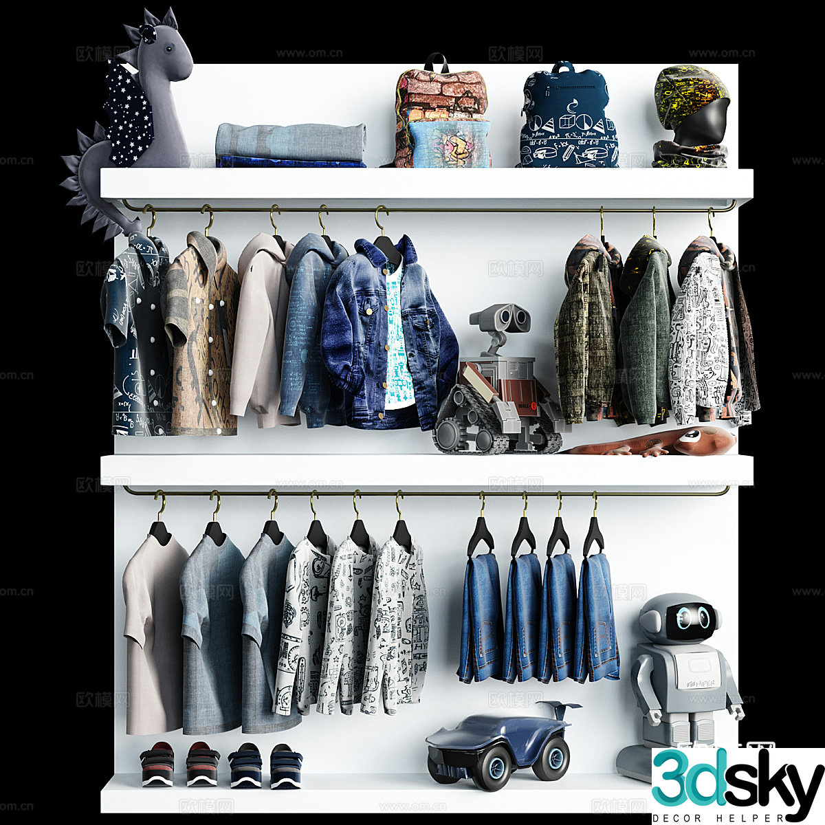 Children’s clothing shelves 3d model