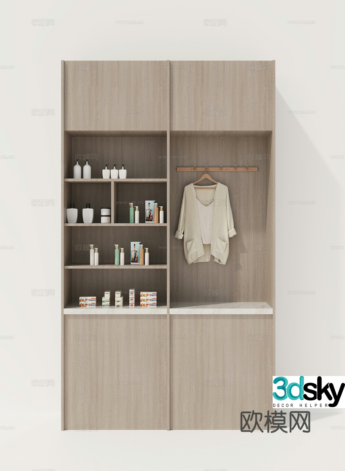 Cabinet Decorative Cabinet Bookcase 3D Model