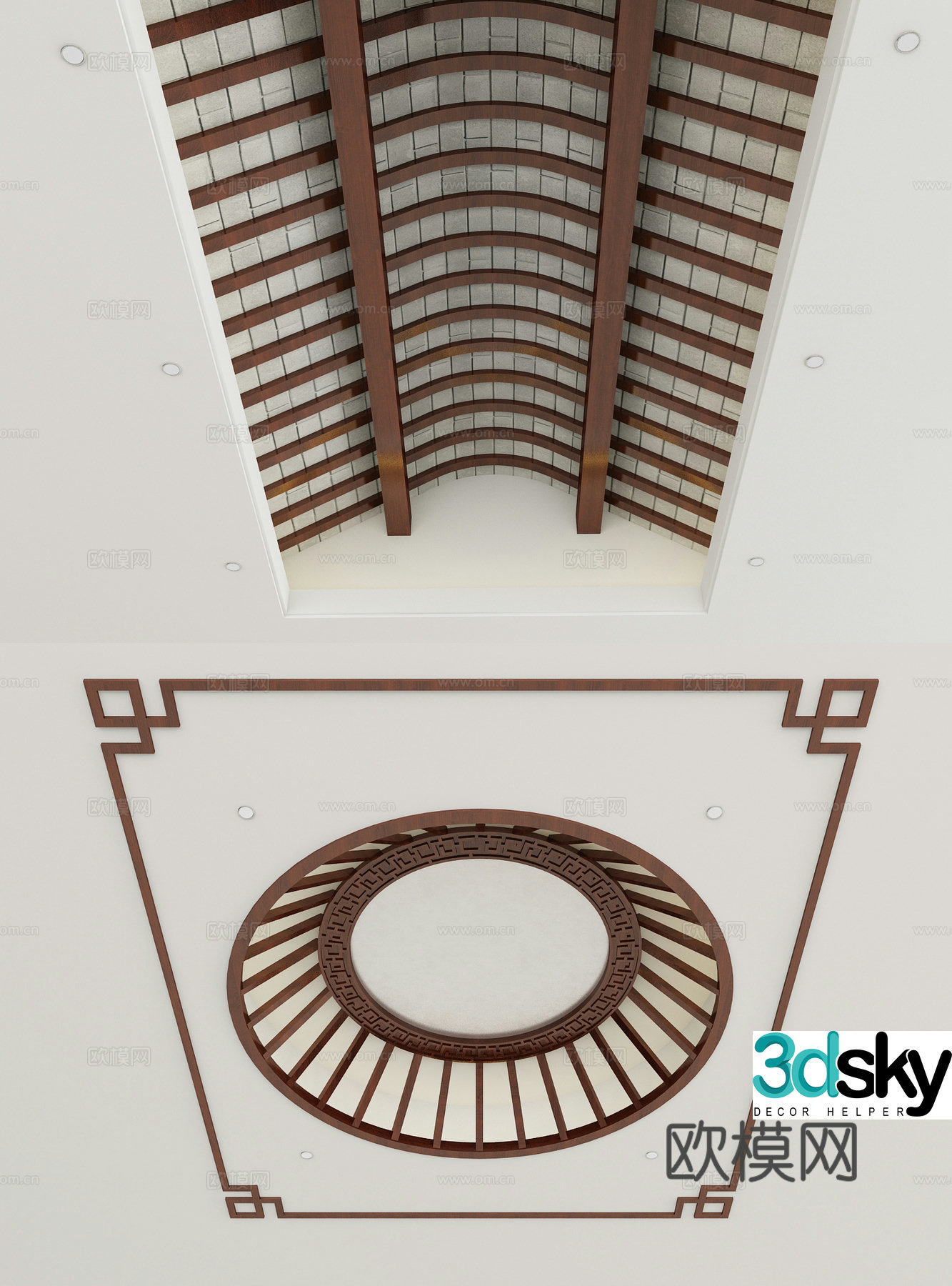 New Chinese style ceiling 3D model