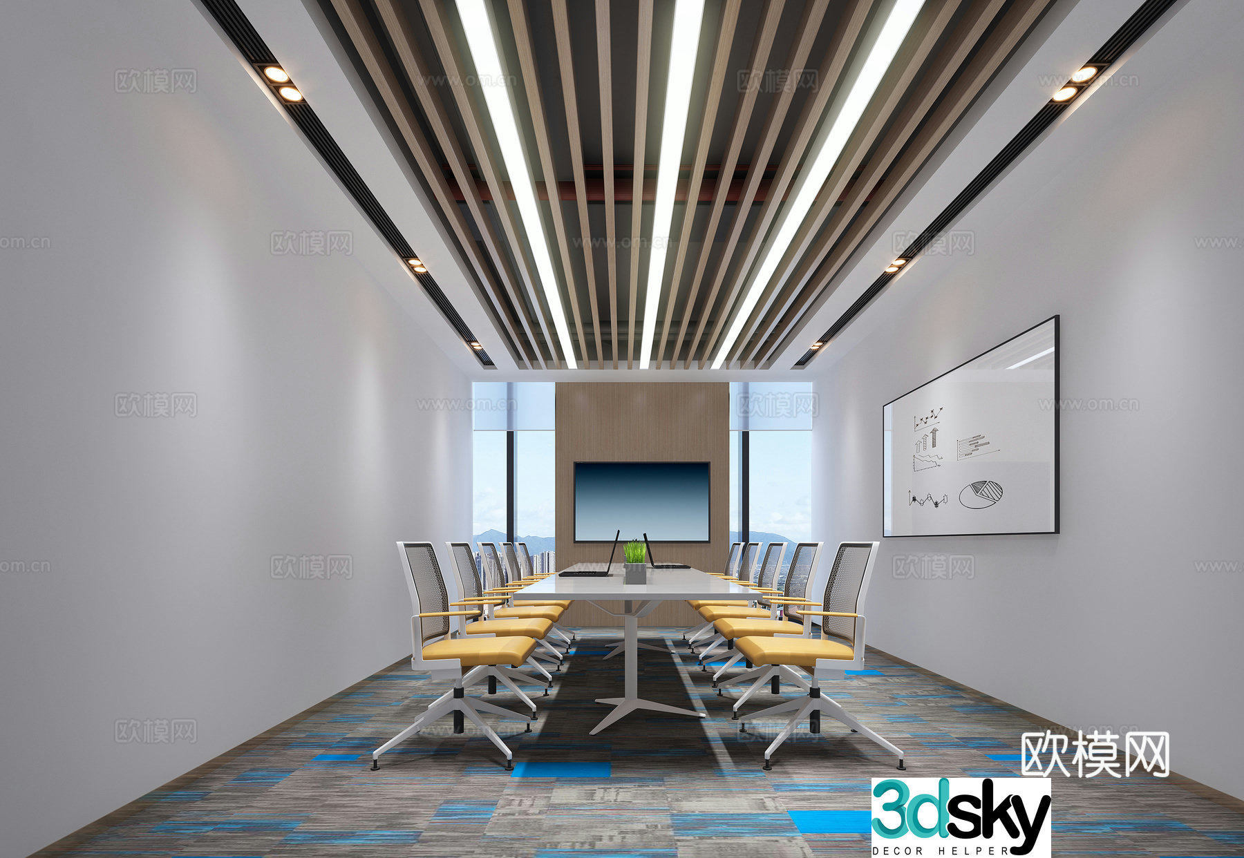 Modern conference room Small conference room Training conference room Office conference room Fangtong Tianhua 3D model