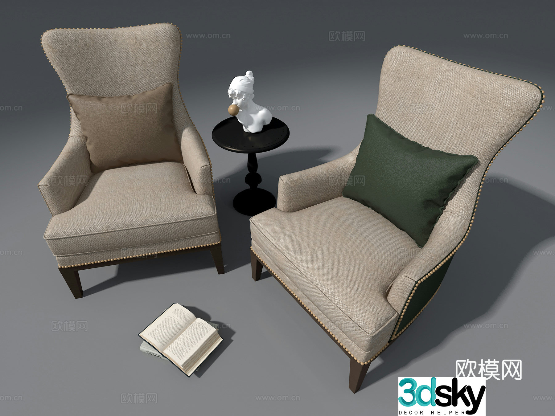 Fabric sofa 3d model
