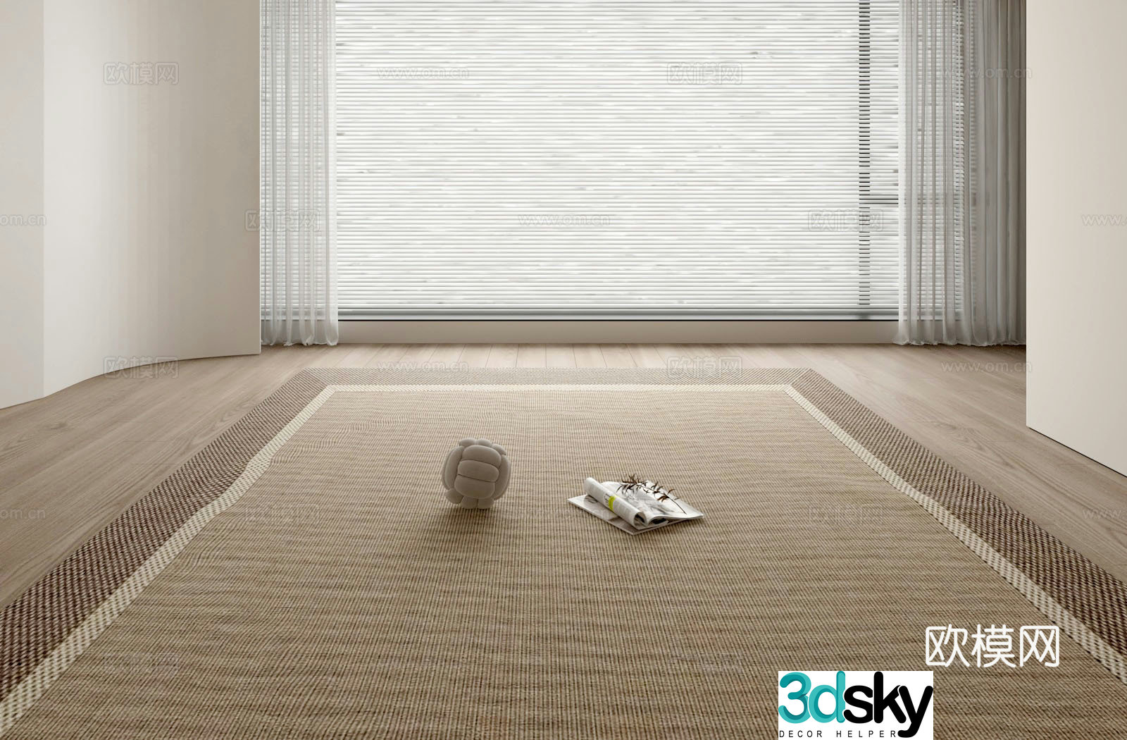Modern carpet blinds curtain screen 3d model