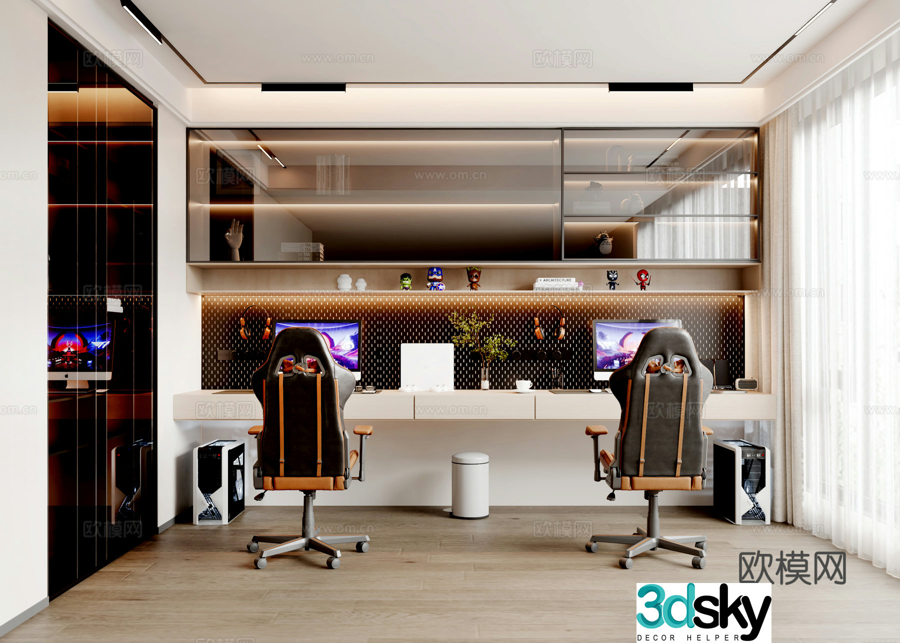 Modern e-sports room 3d model