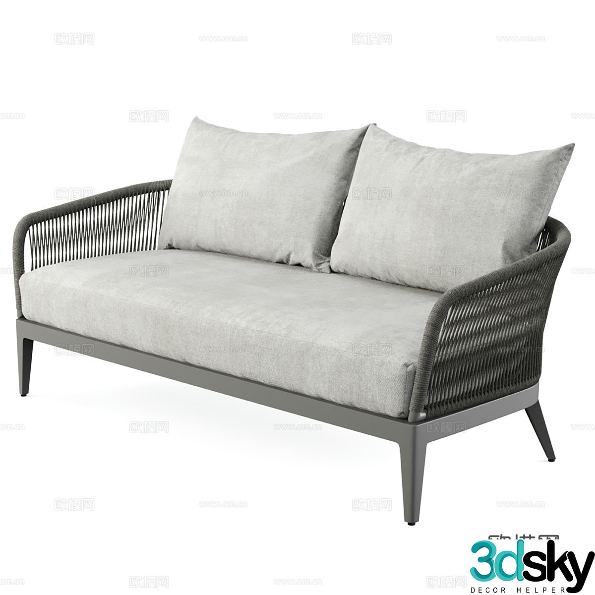 New Chinese Hamilton Double Casual Sofa 3D Model
