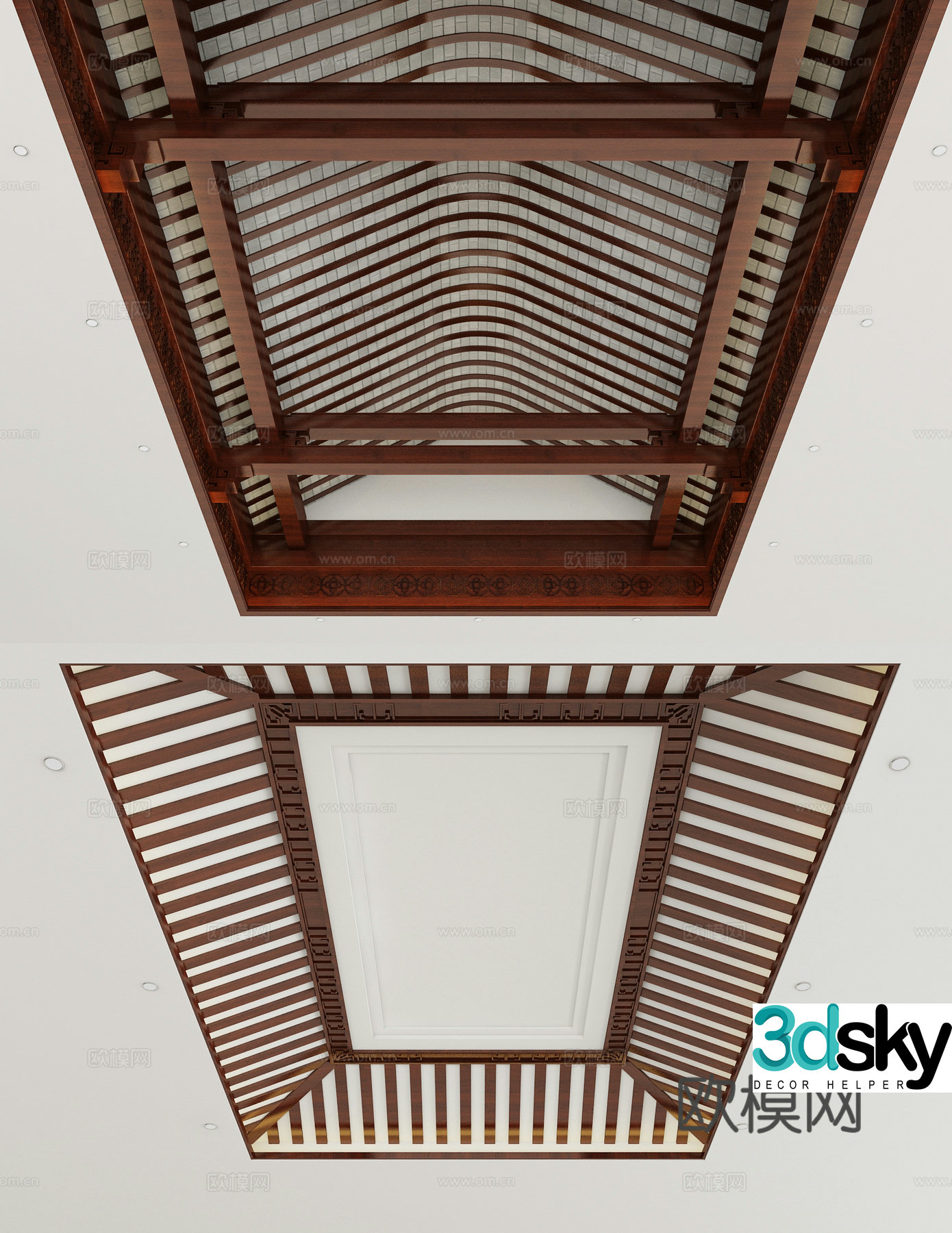 New Chinese style ceiling 3D model