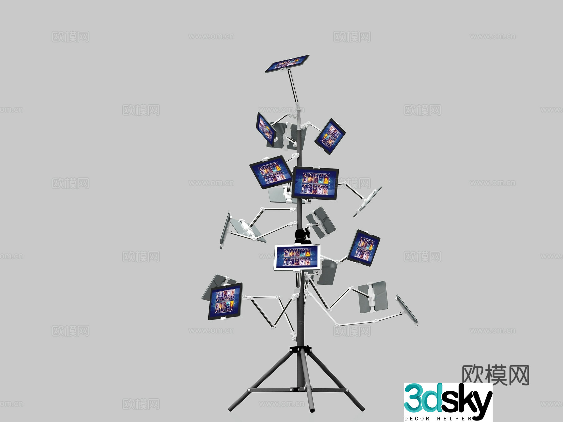 Tablet computer stand Computer stand Technology tree device Product art device 3D model