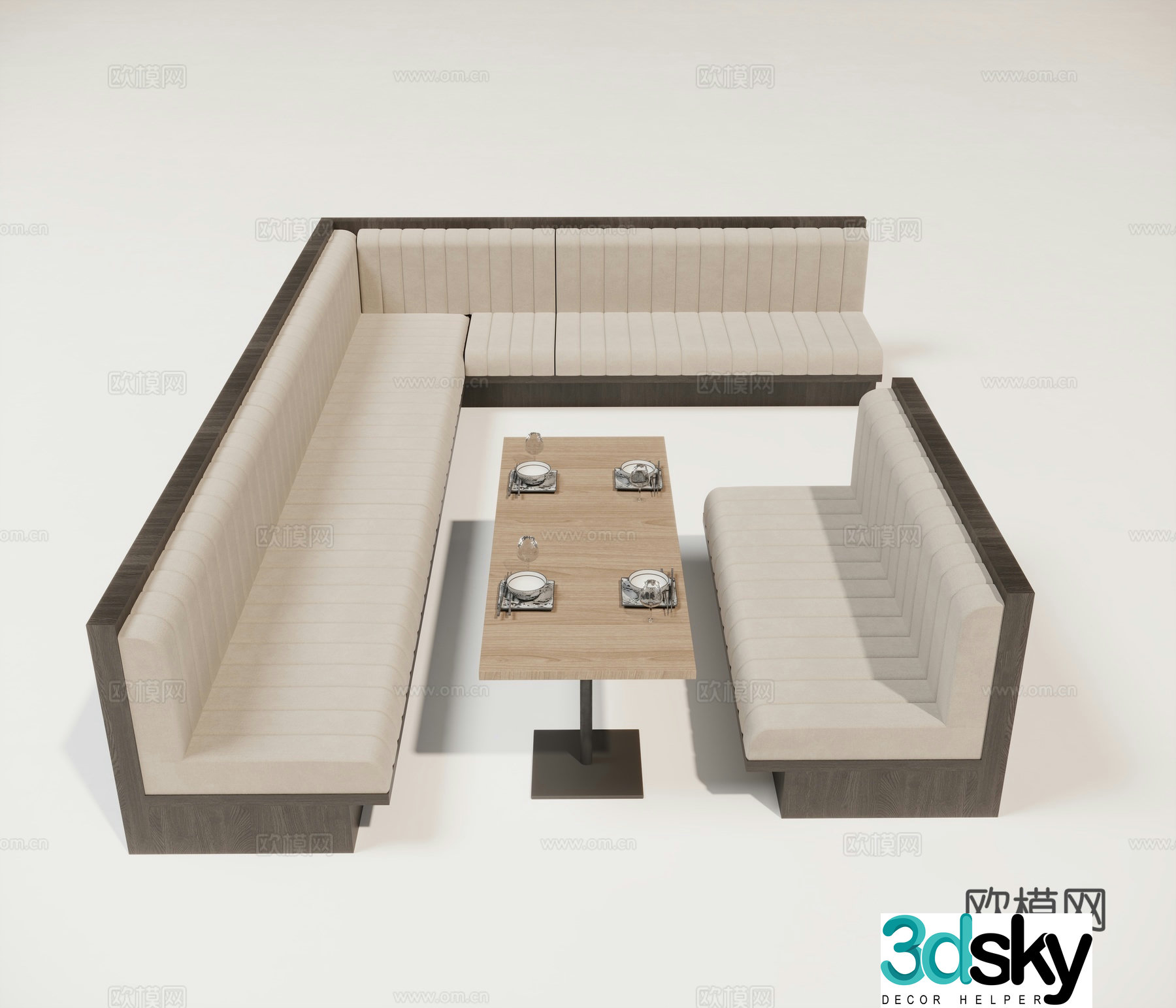 Table and chair locker sofa 3d model