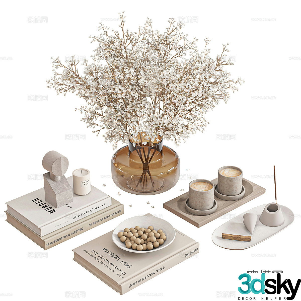 Modern jewelry ornament combination 3D model