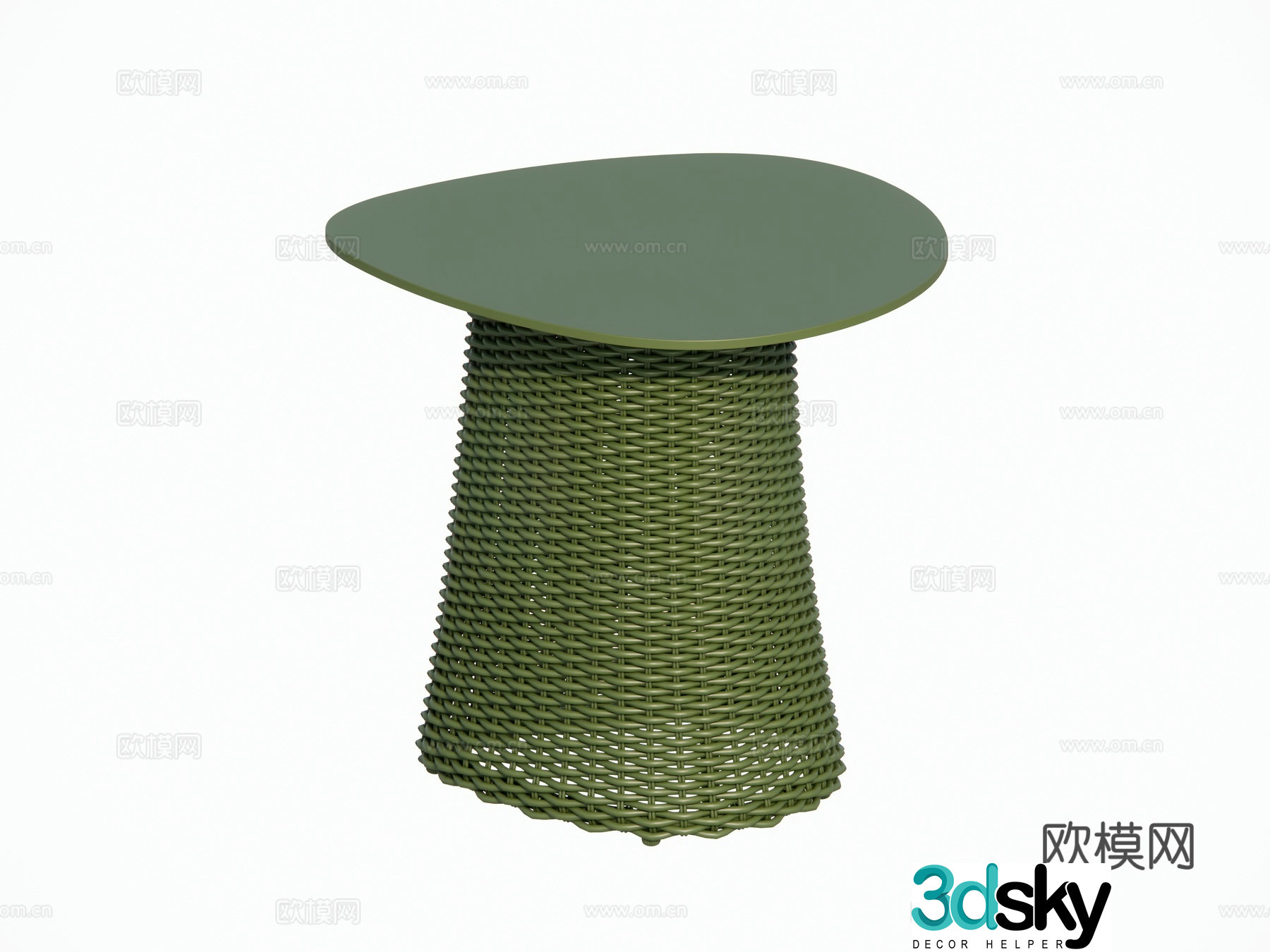 Modern outdoor garden tea table special shape metal woven tea table combination 3D model