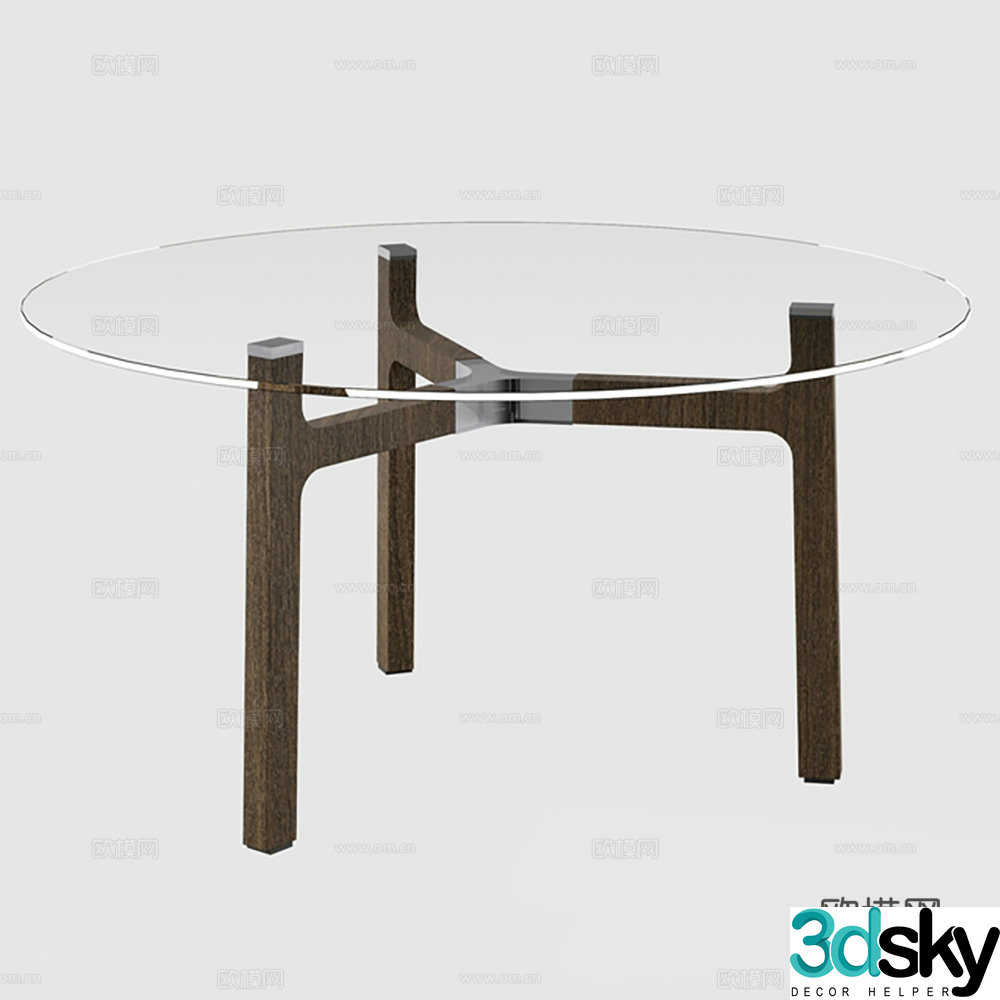 Coffee table round table corner table glass coffee table 3D model