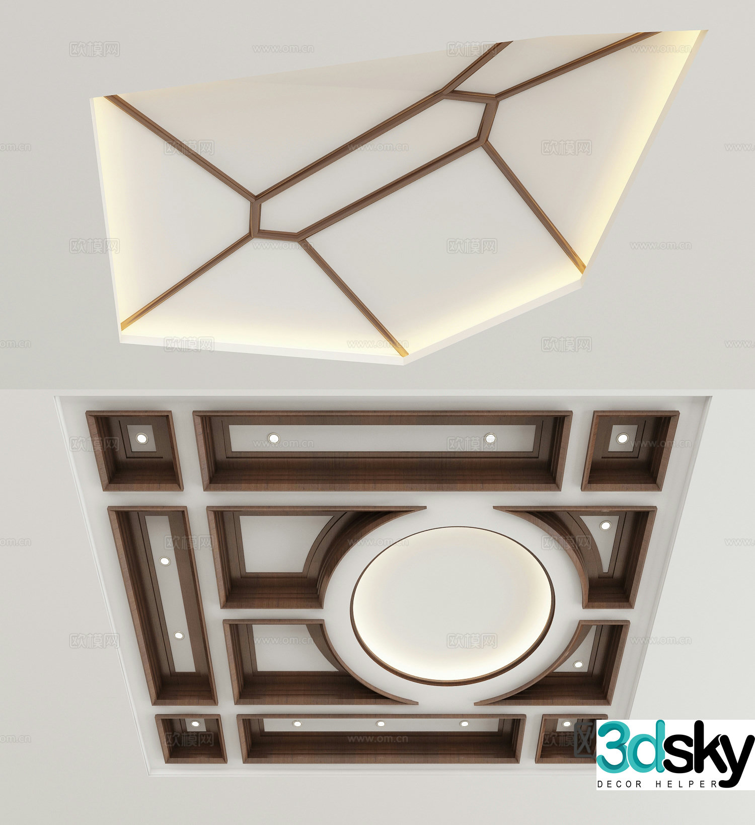 New Chinese style ceiling 3D model