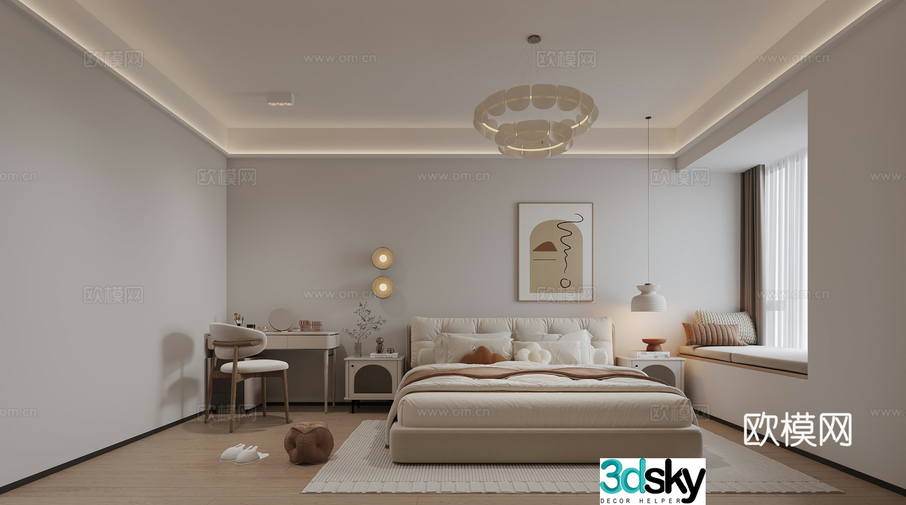 Modern bedroom Master bedroom Secondary bedroom 3D model