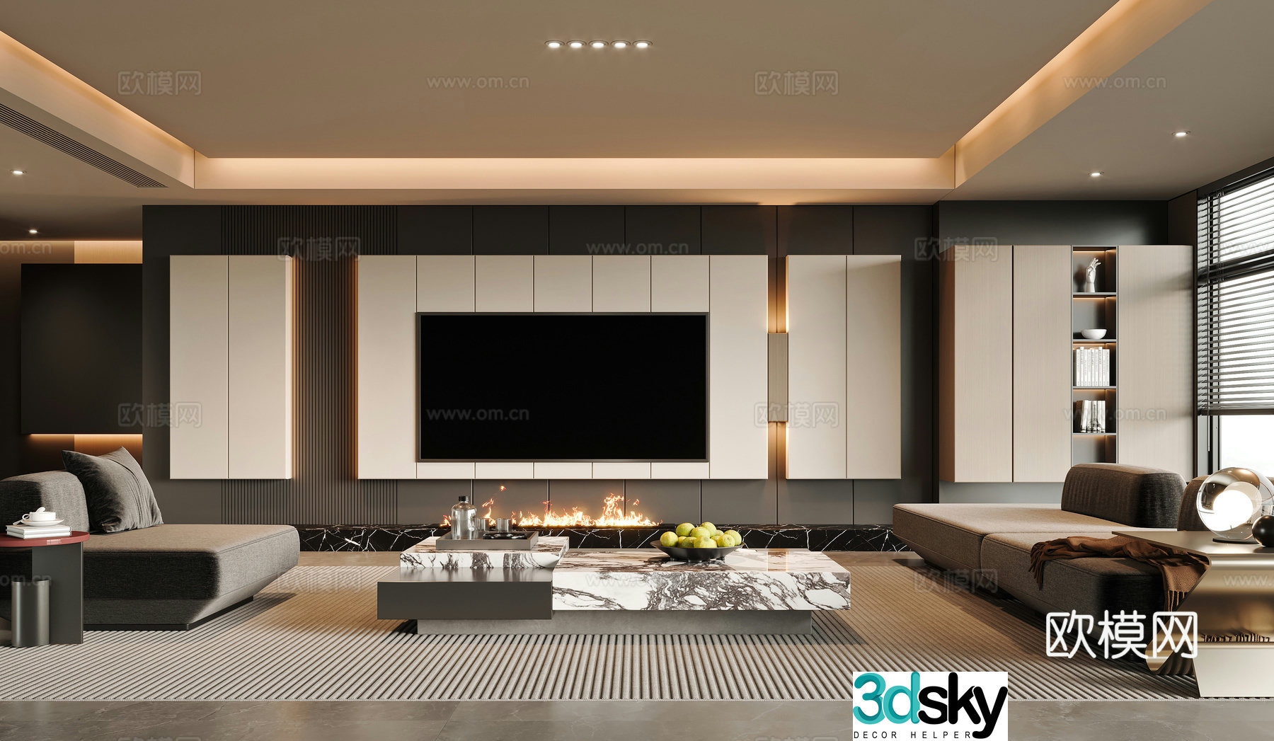 Modern living room 3d model