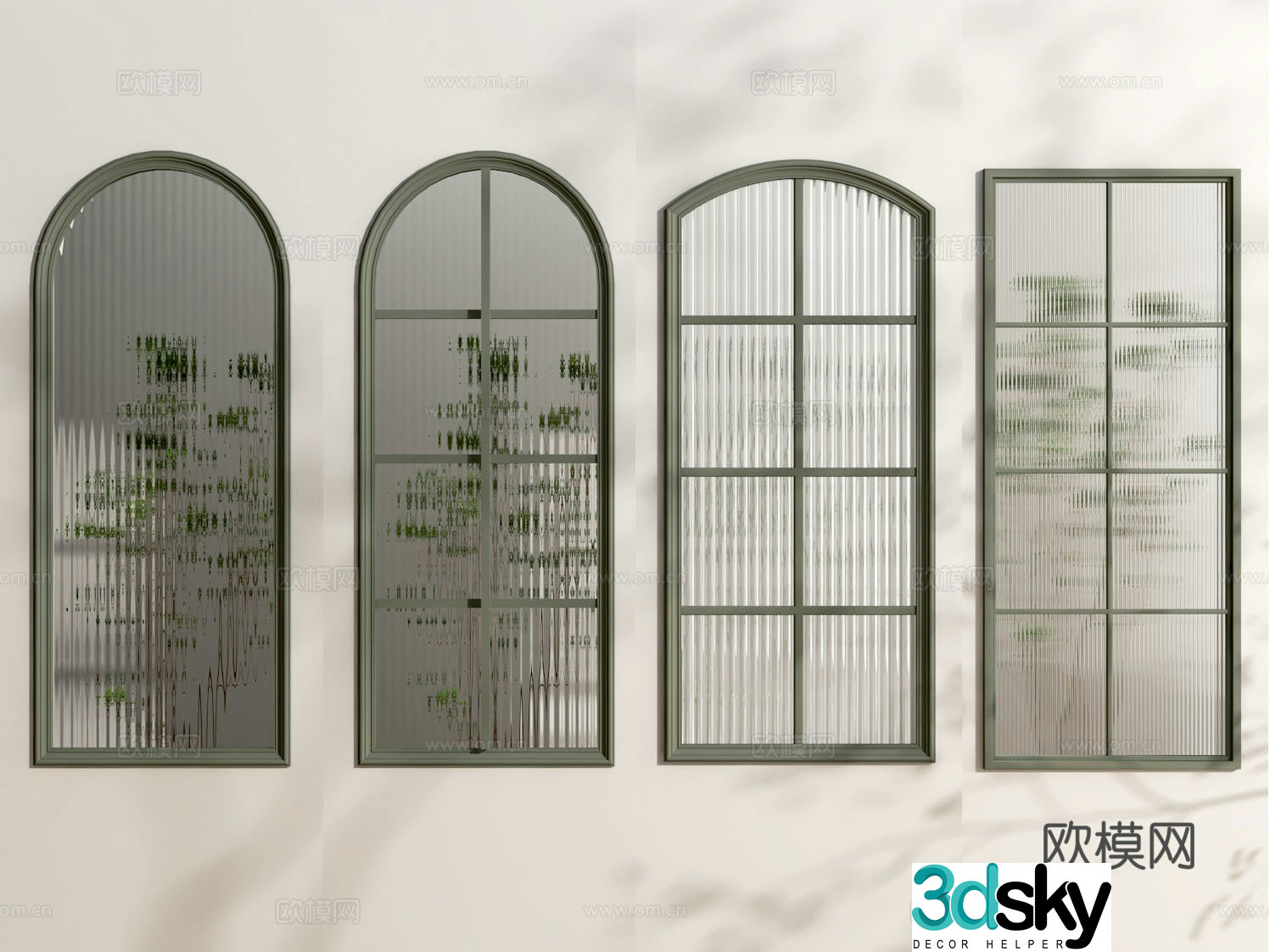 French window Changhong glass window 3D model