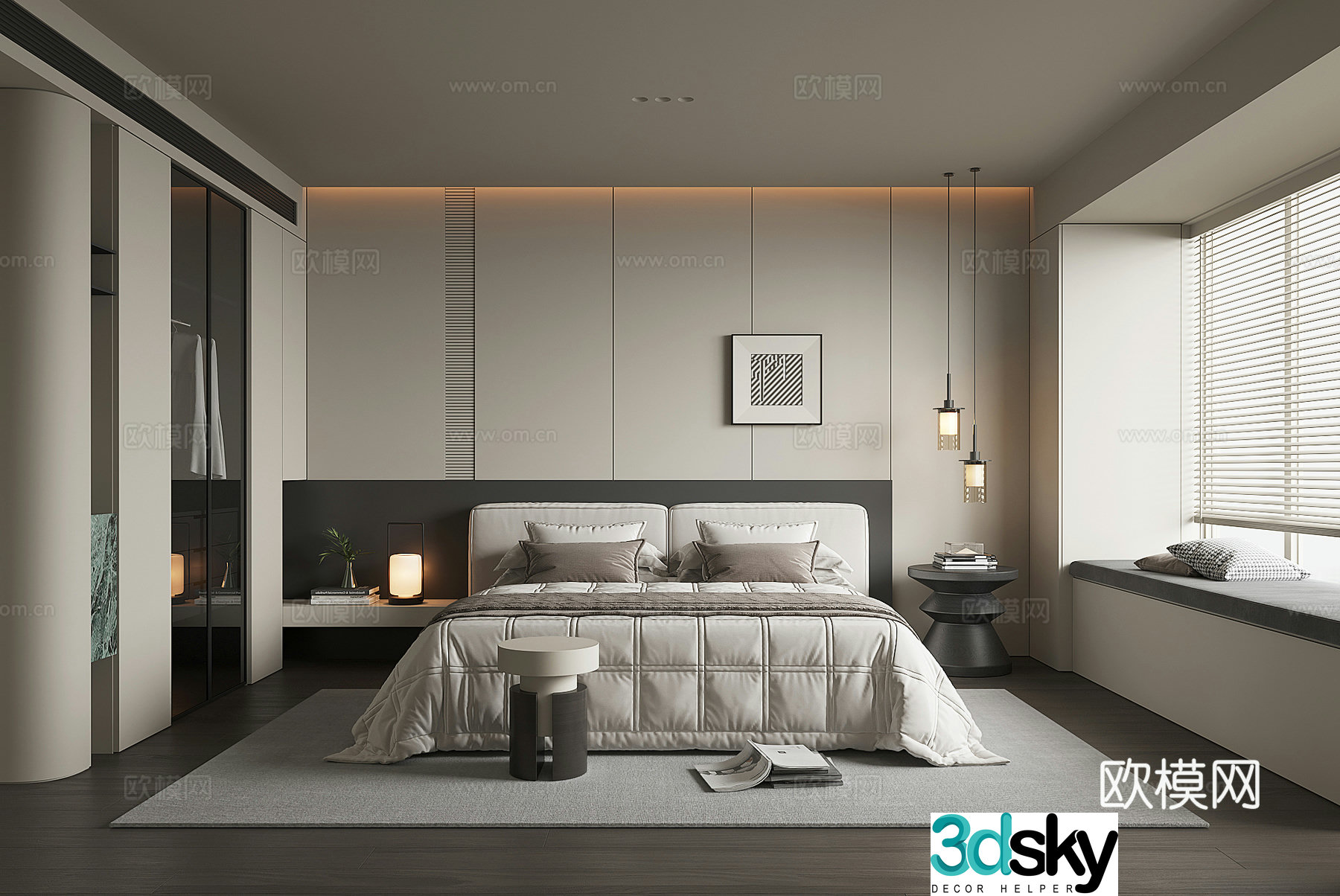 Modern home bedroom 3d model