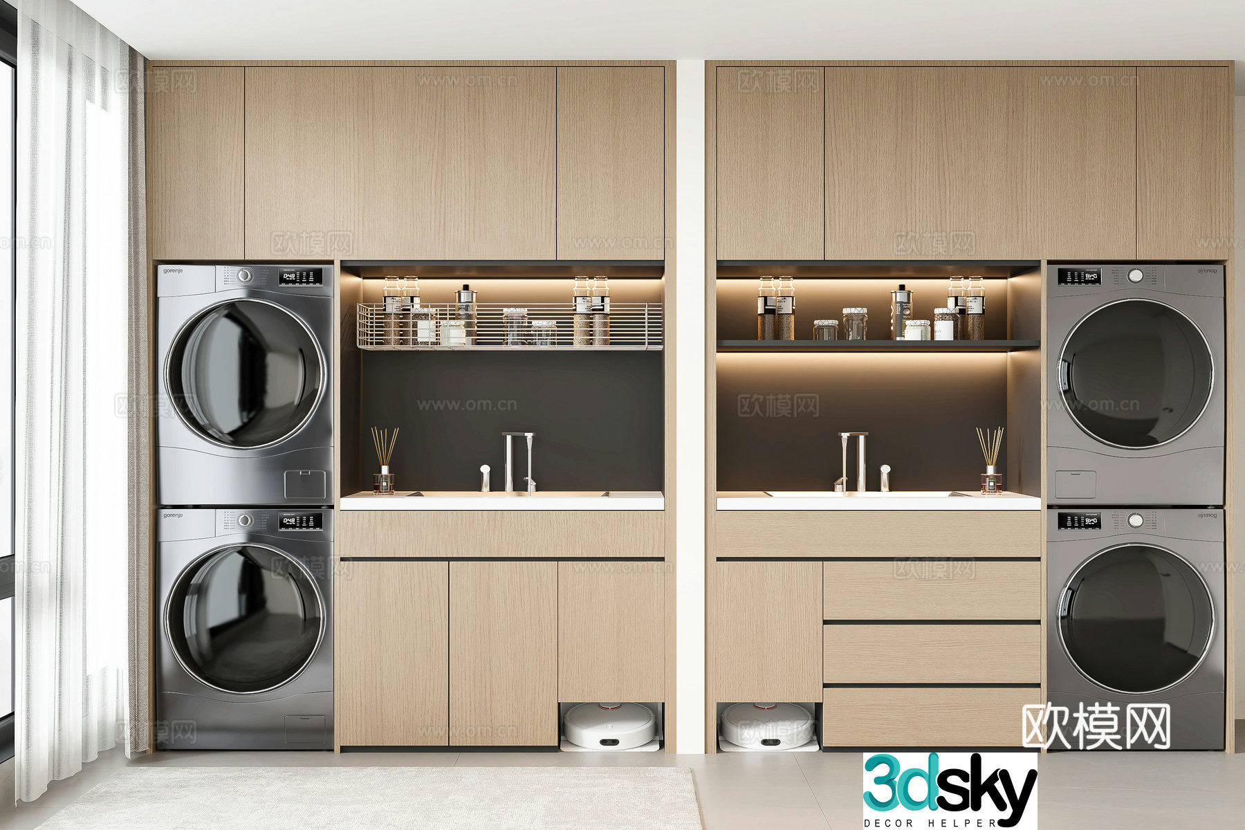 Modern balcony cabinet 3d model