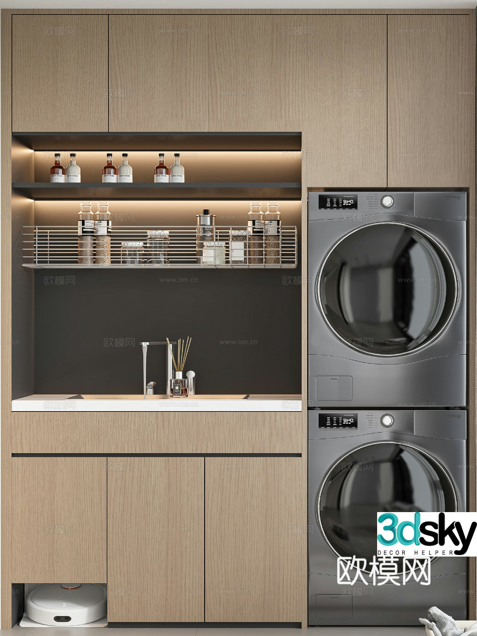 Modern balcony cabinet 3d model