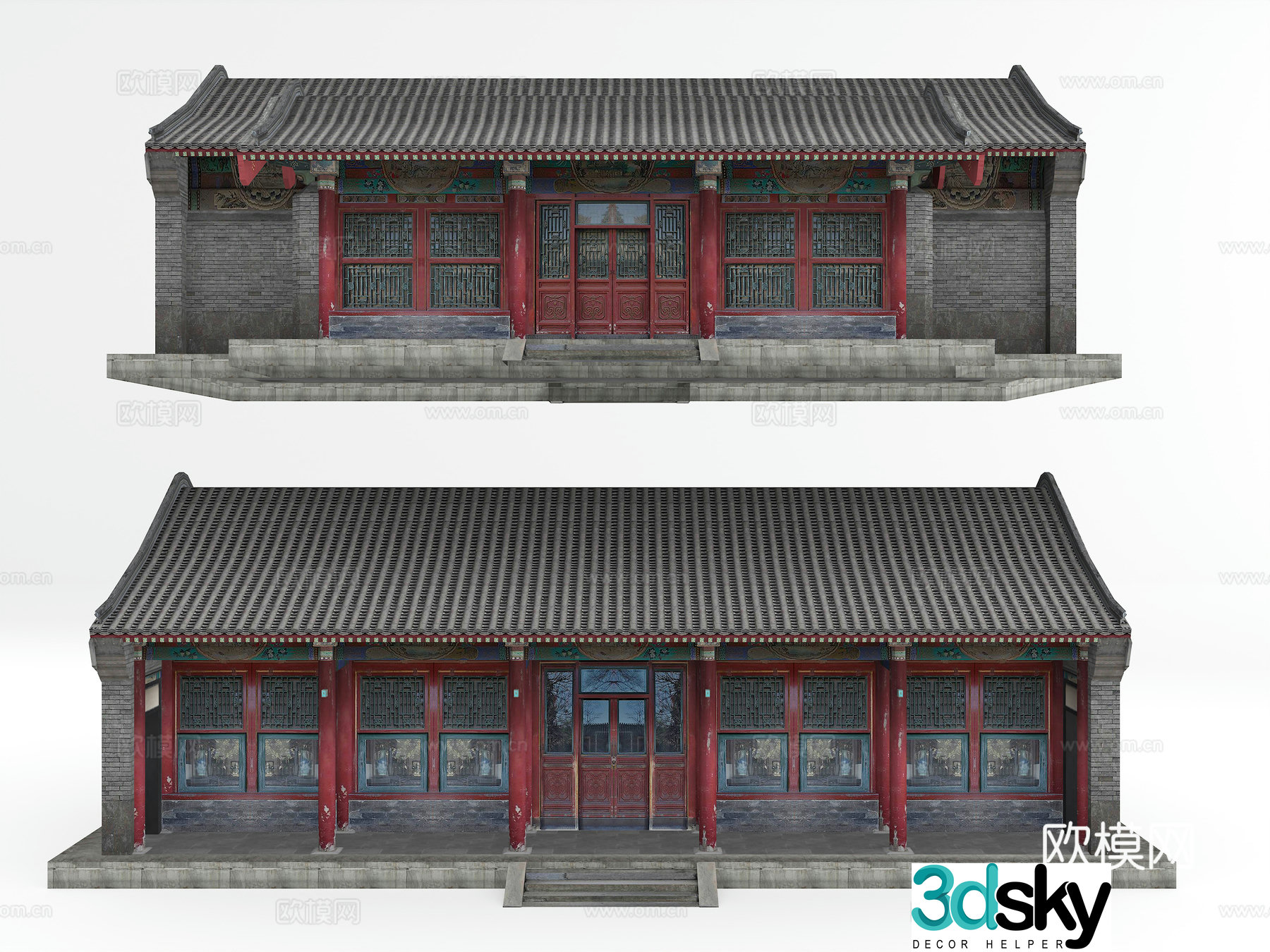 Chinese style architecture ancient house ancient building 3d model