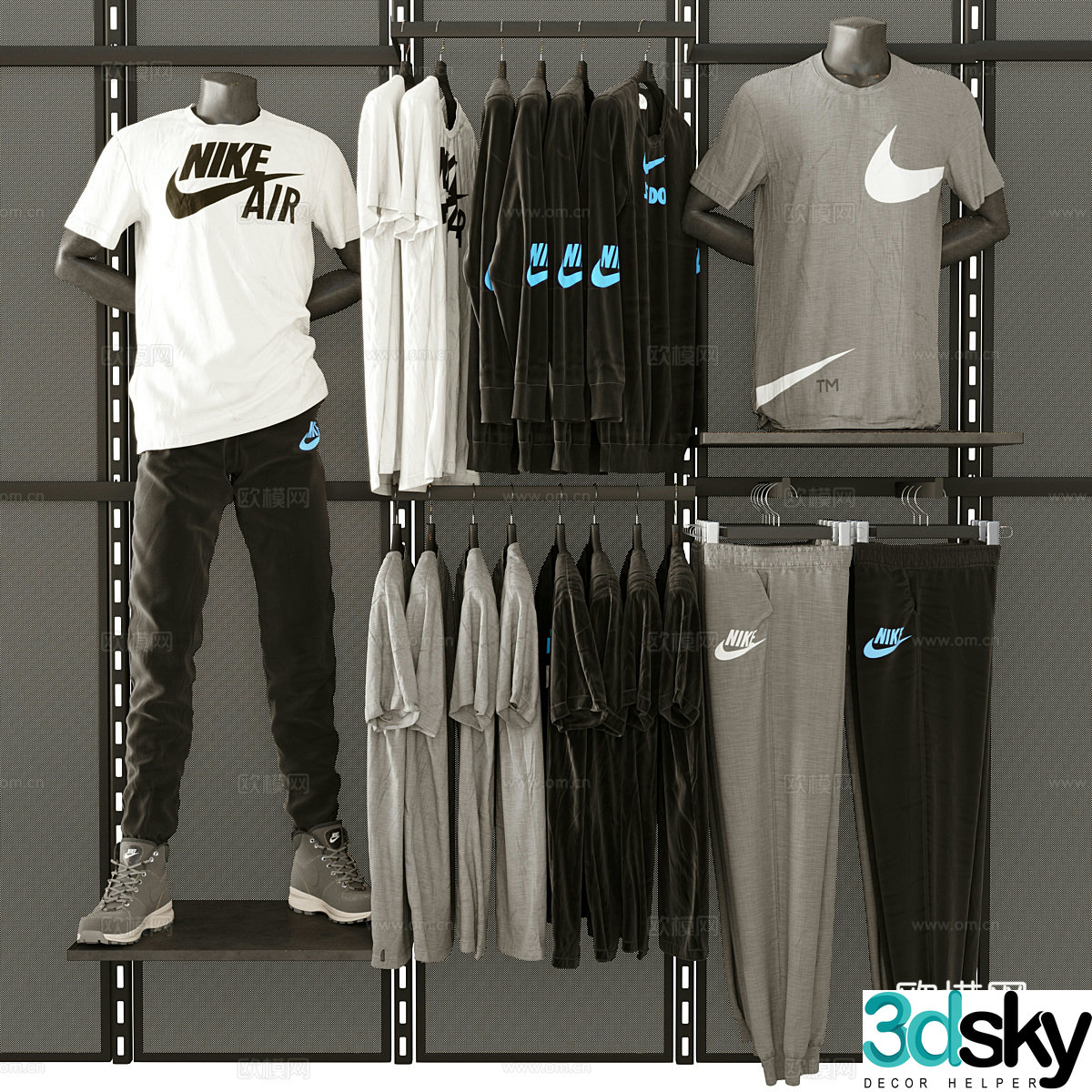 Nike Clothing Store Shelf 3D Model