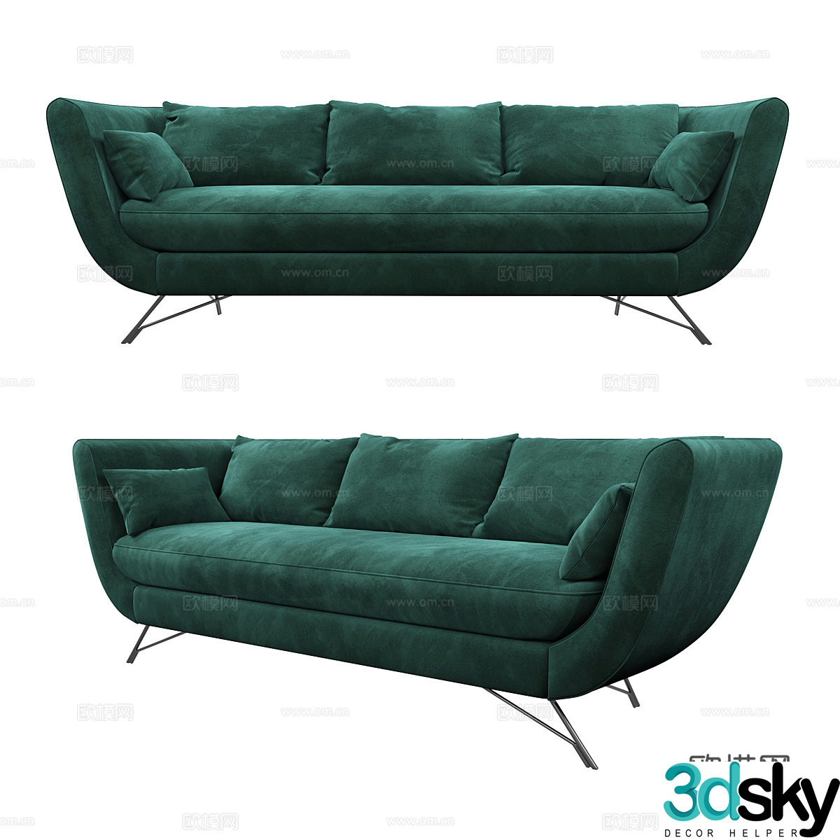 Modern light luxury Noor sofa 3d model