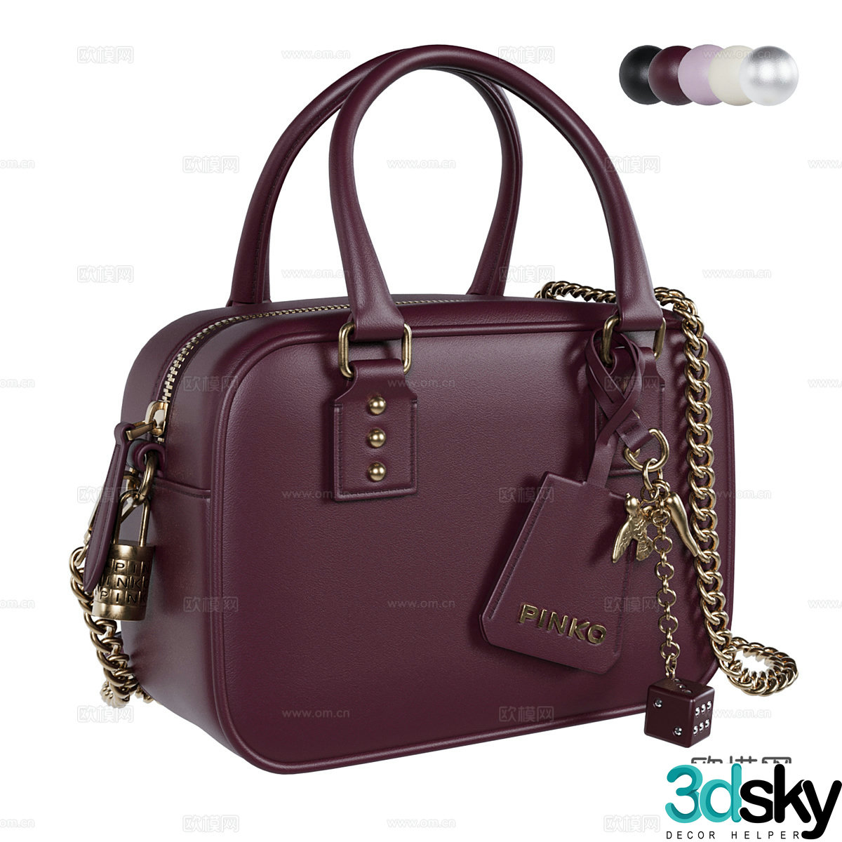 PINKO Mini Bowling Tote Bag 3D Model