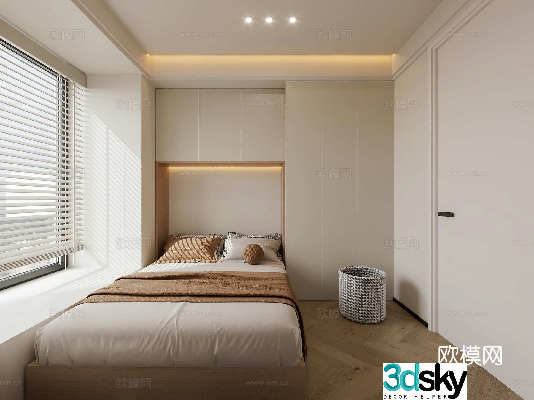 Tatami bedroom Tatami functional room Modern tatami room Venetian blinds Simple tatami 3D model