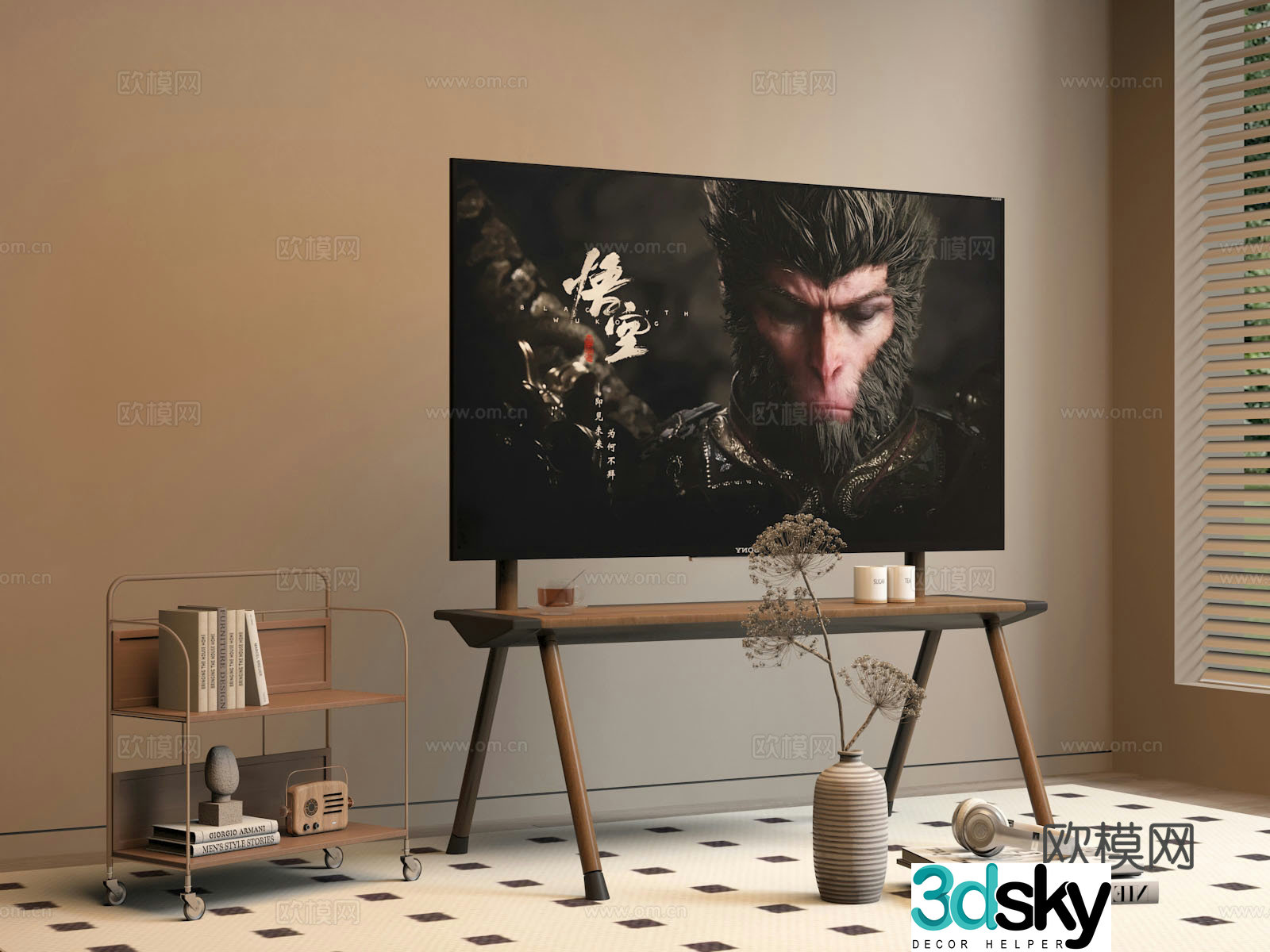 Mobile TV mobile side 3D model