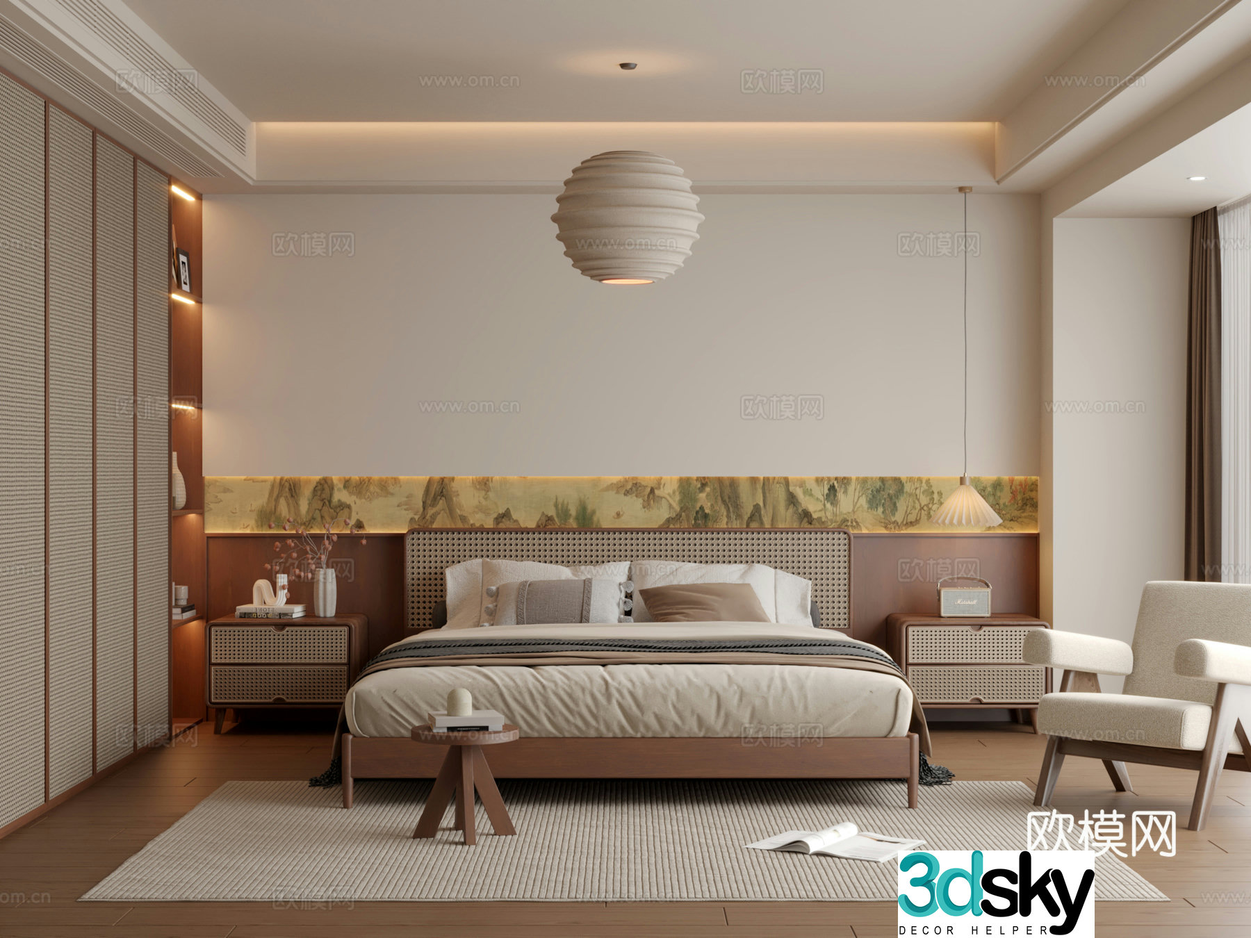 Wasabi Middle Style Bedroom 3D Model