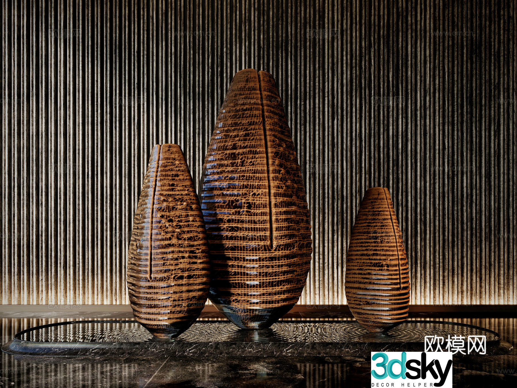 Modern landscape sculpture 3d model