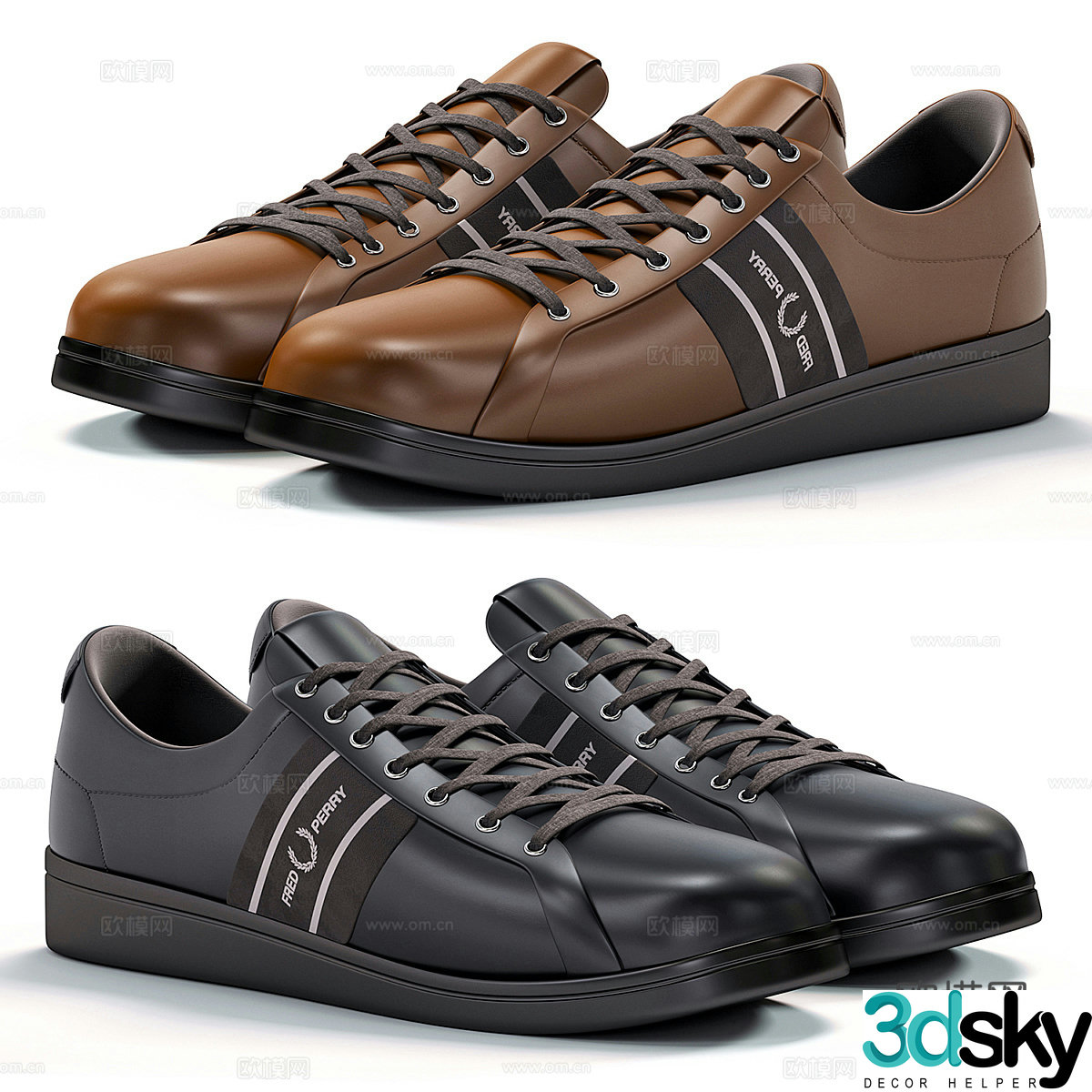 Modern Fred perry casual shoes 3d model