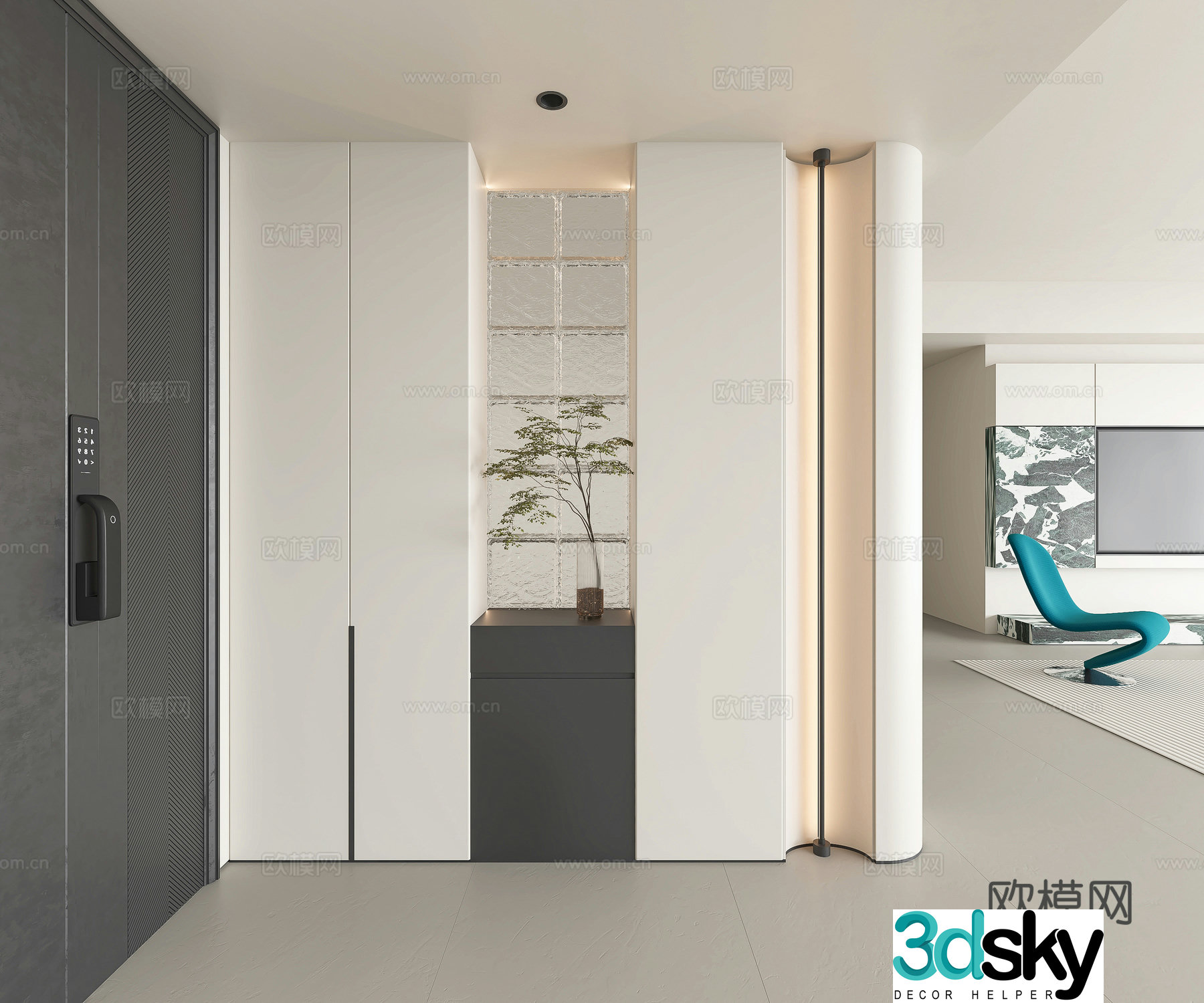 Modern entrance 3D model