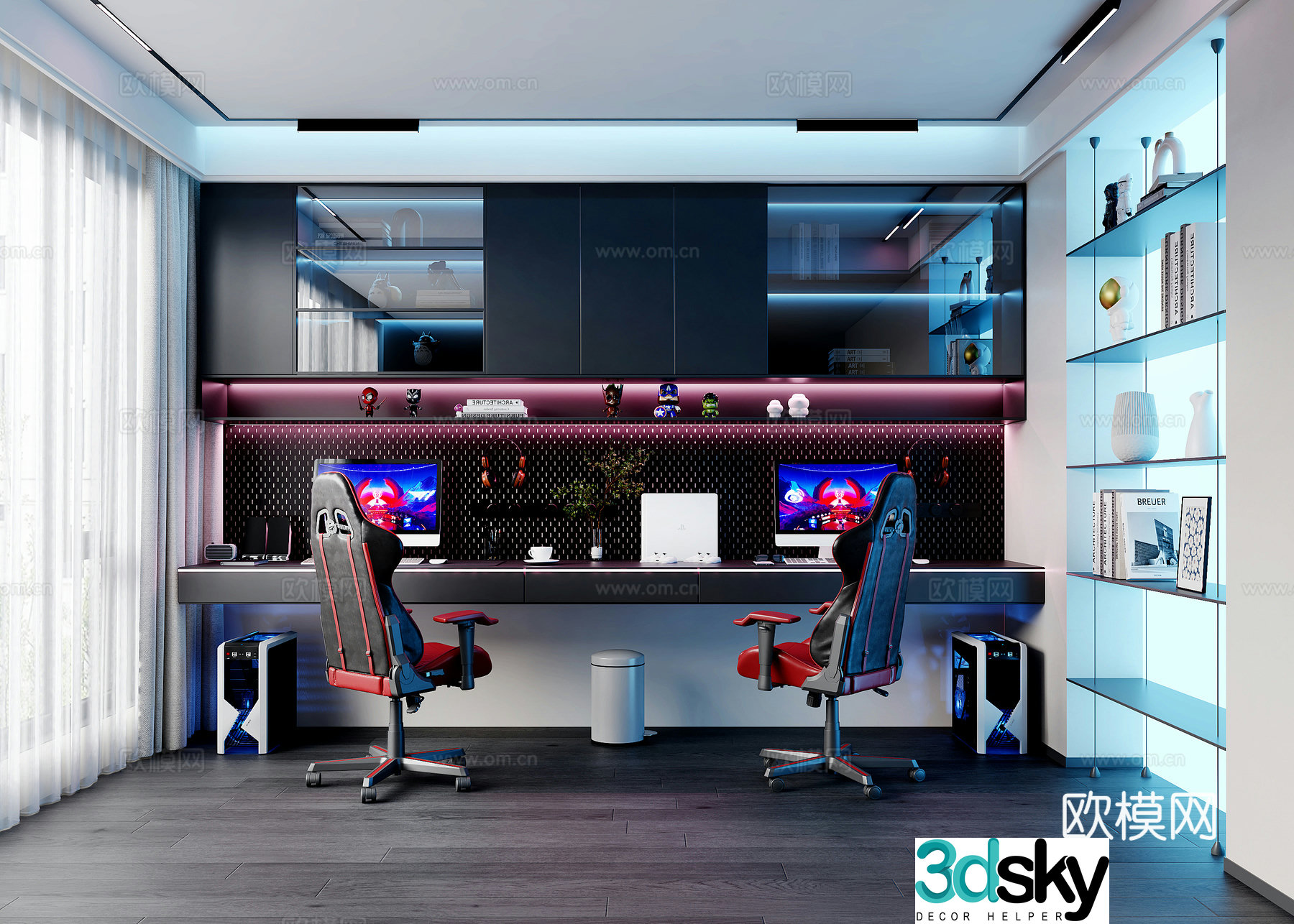 Modern e-sports room 3d model