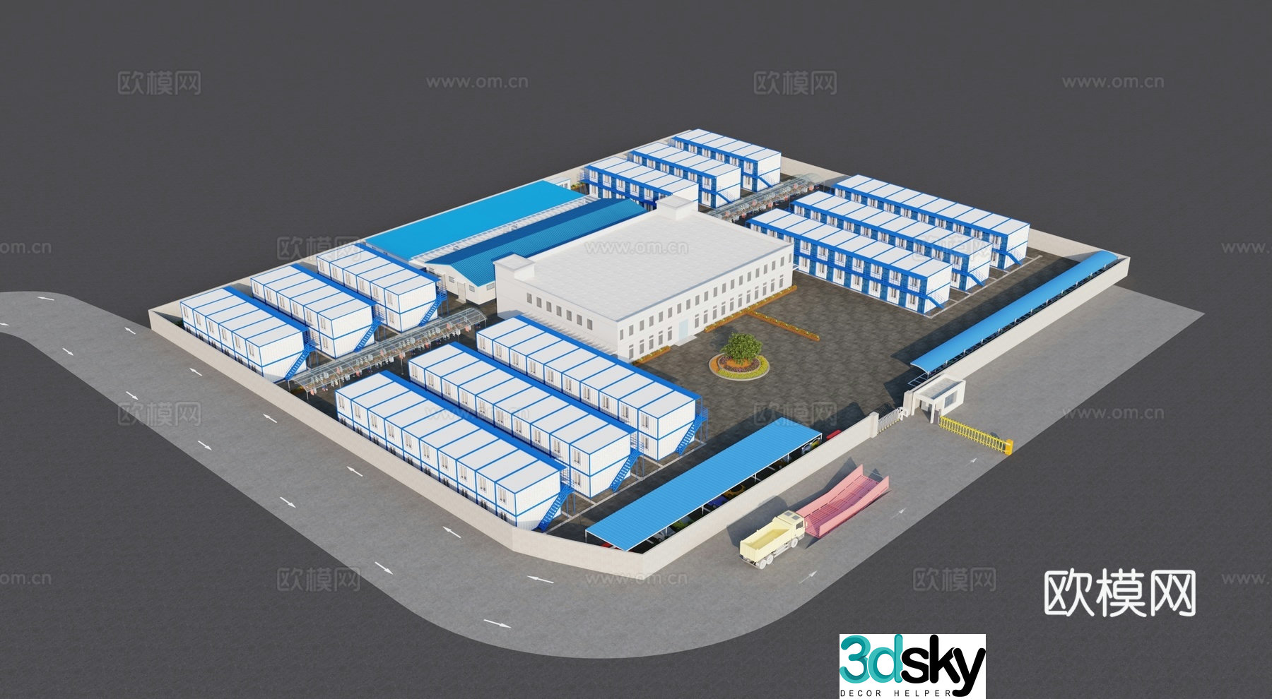 Modern Factory Factory Bird’s View 3D Model