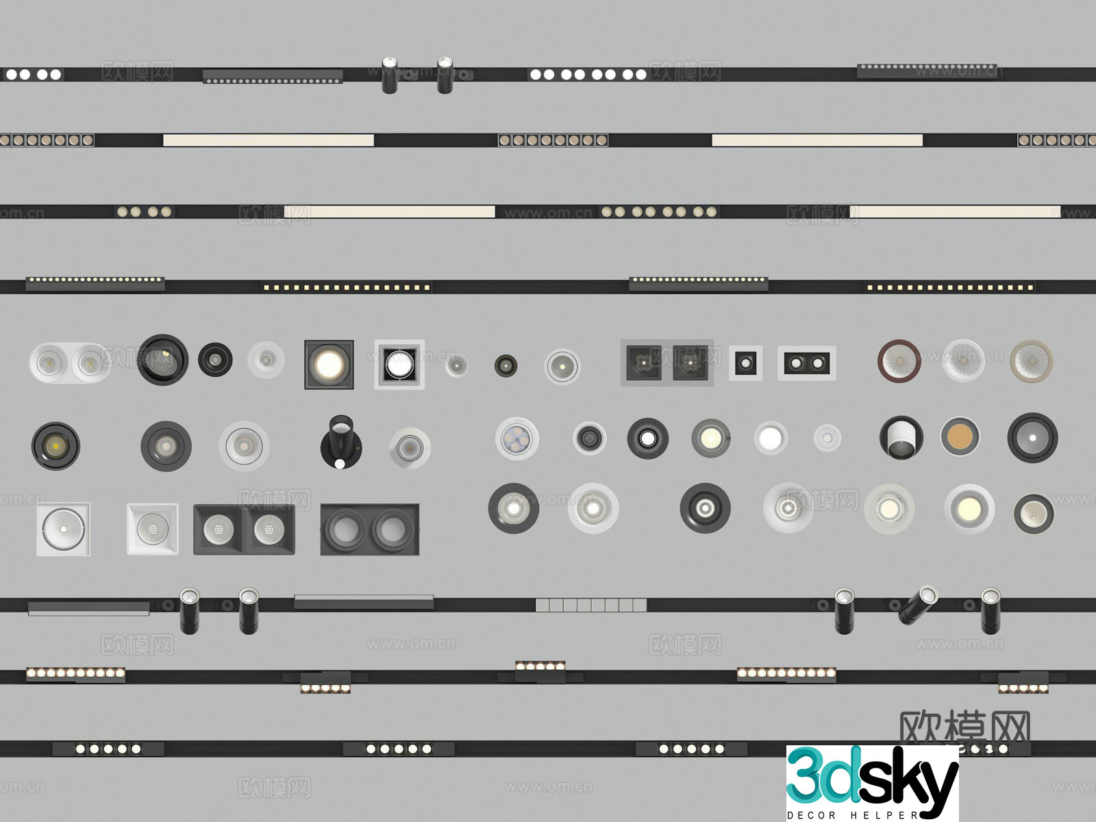 Downlight spotlight track light 3d model
