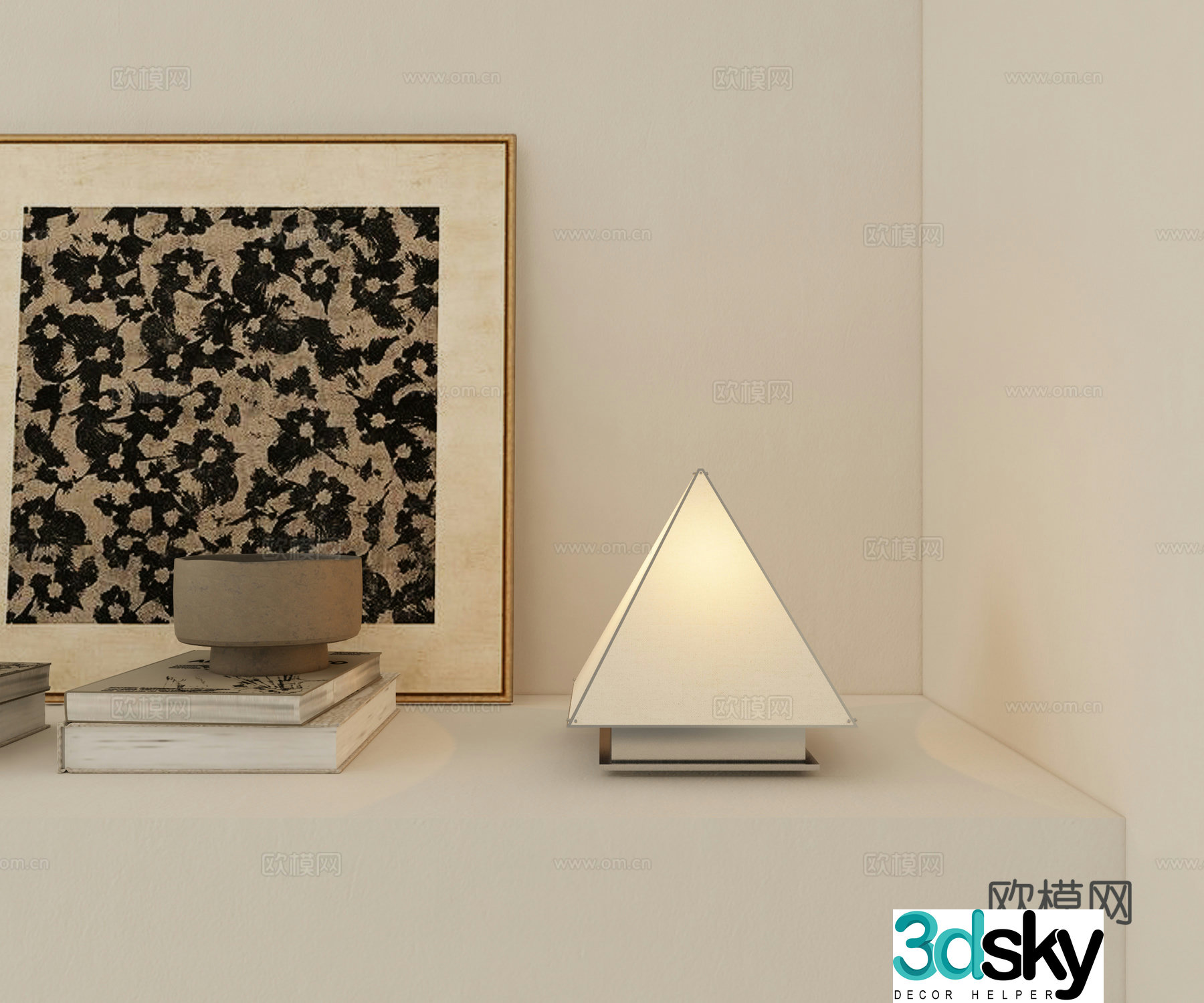 Modern desk lamp Triangular desk lamp 3d model