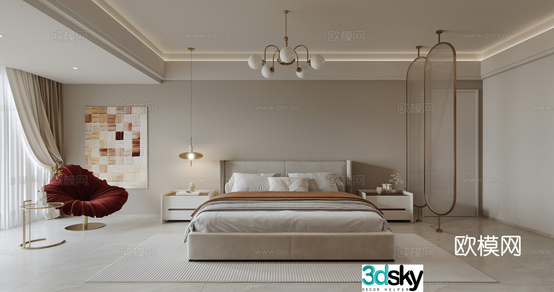 Master bedroom Secondary bedroom 3D model