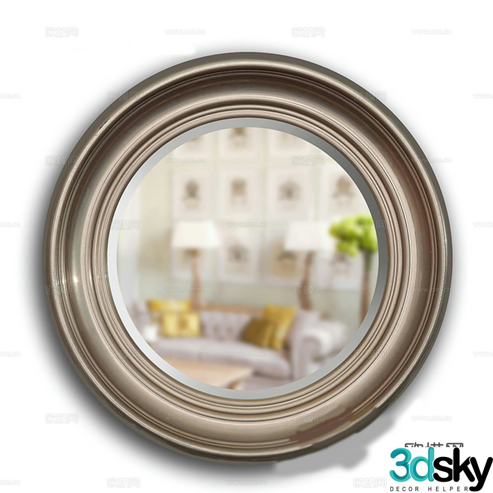 Mirror Wall pendant Wall decoration 3D model