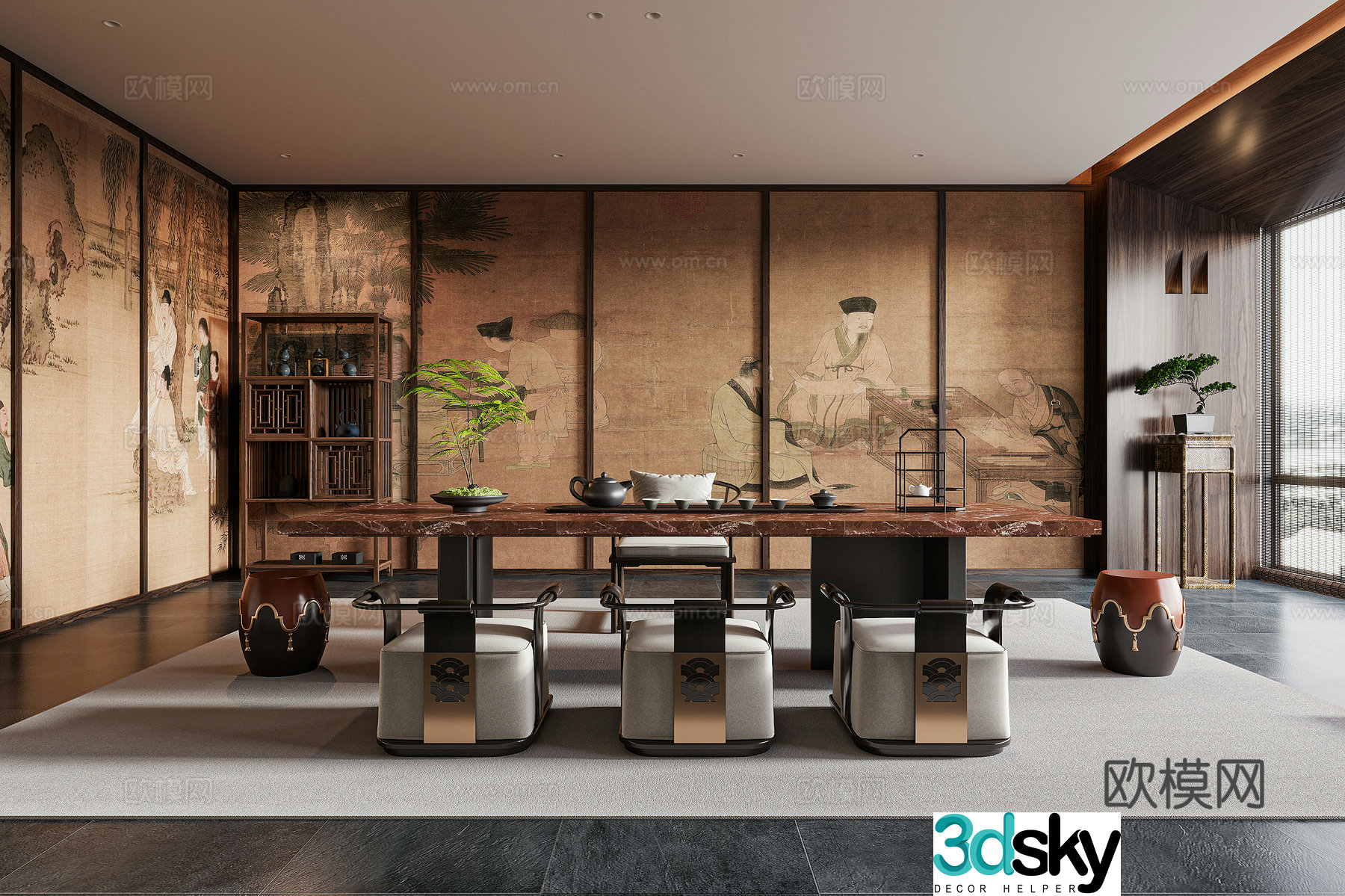 New Chinese tea room 3D model