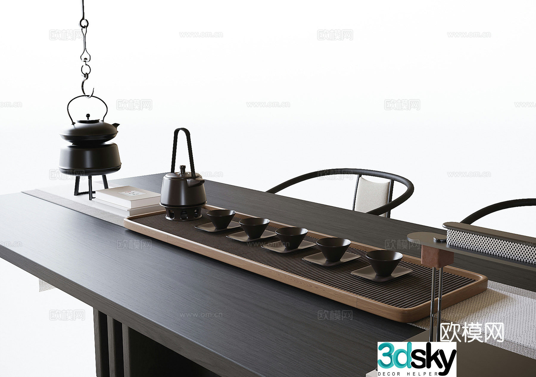 Modern tea set ornaments tea cup teapot 3d model