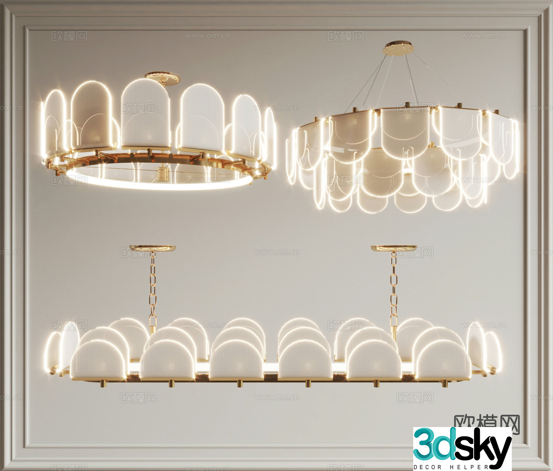 French chandeliers 3d model
