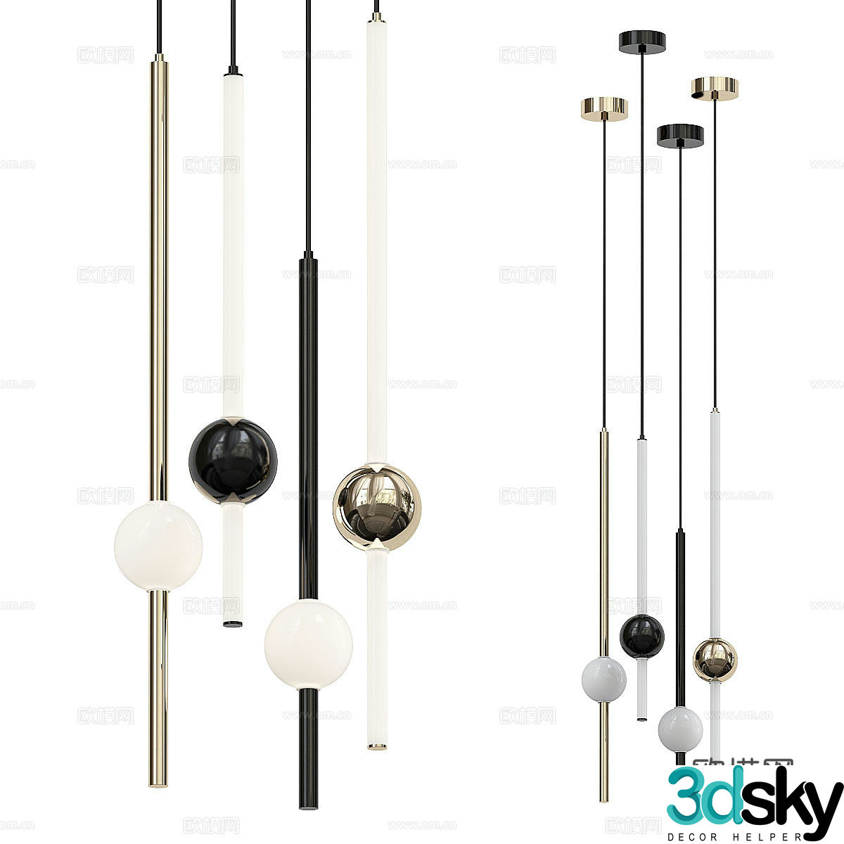 Modern decorative chandeliers 3d model