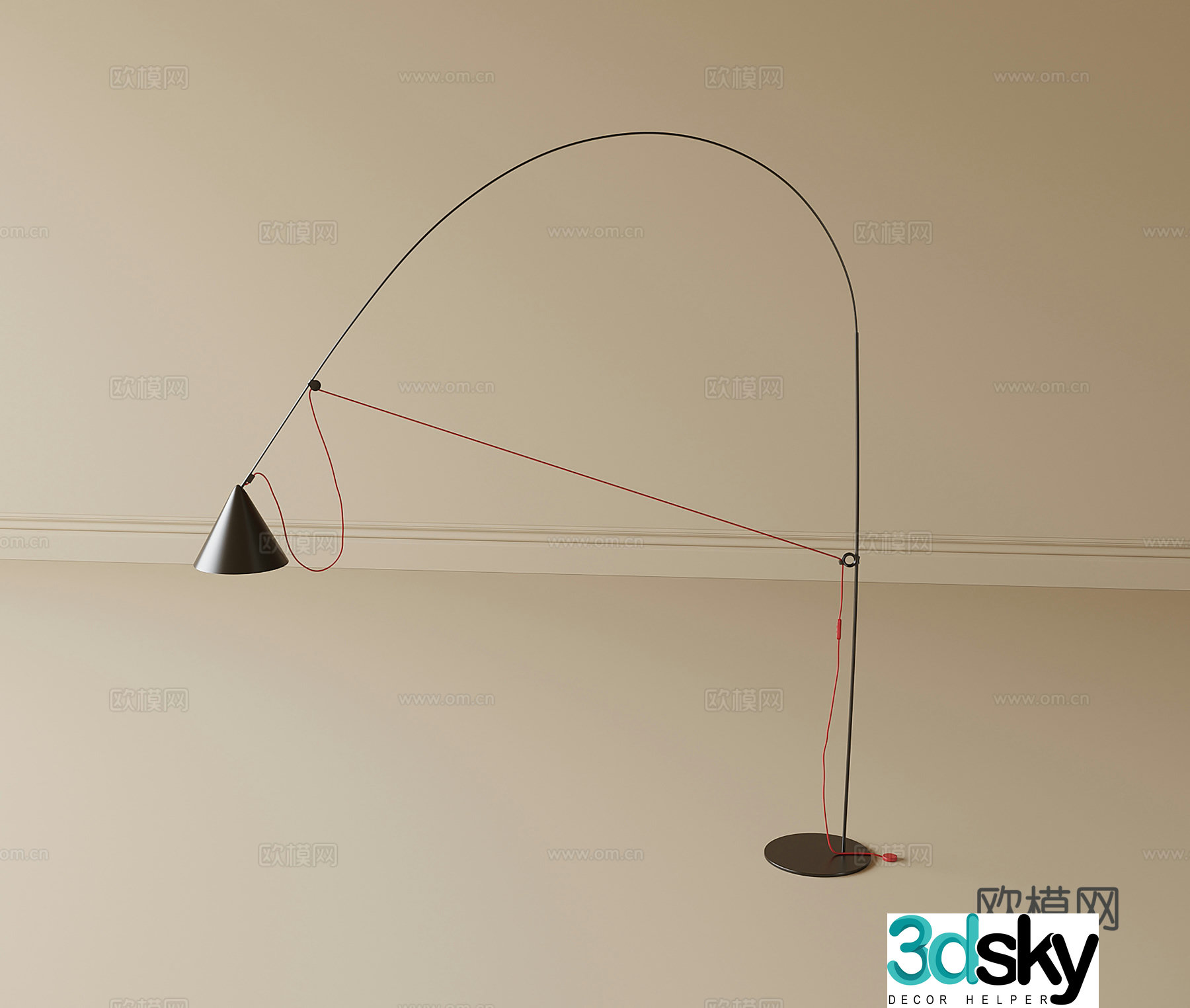 Modern fishing lamp 3d model