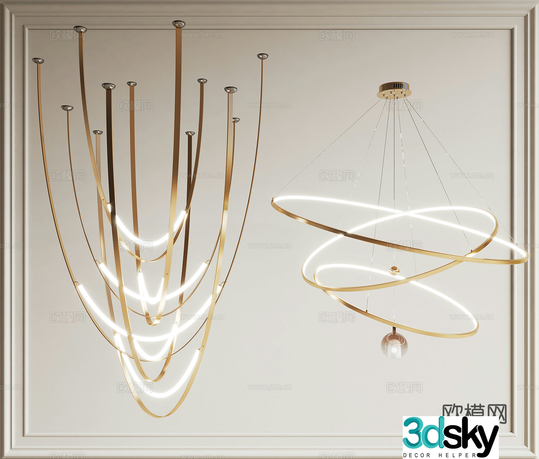 Modern chandelier 3d model