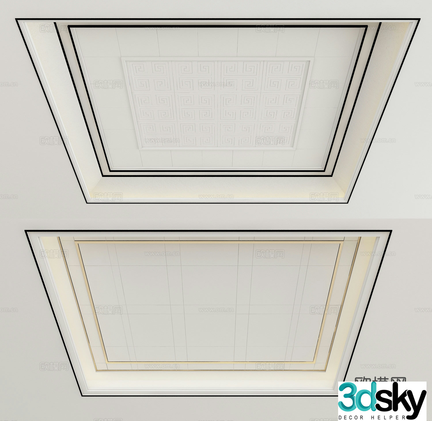 New Chinese style ceiling 3D model